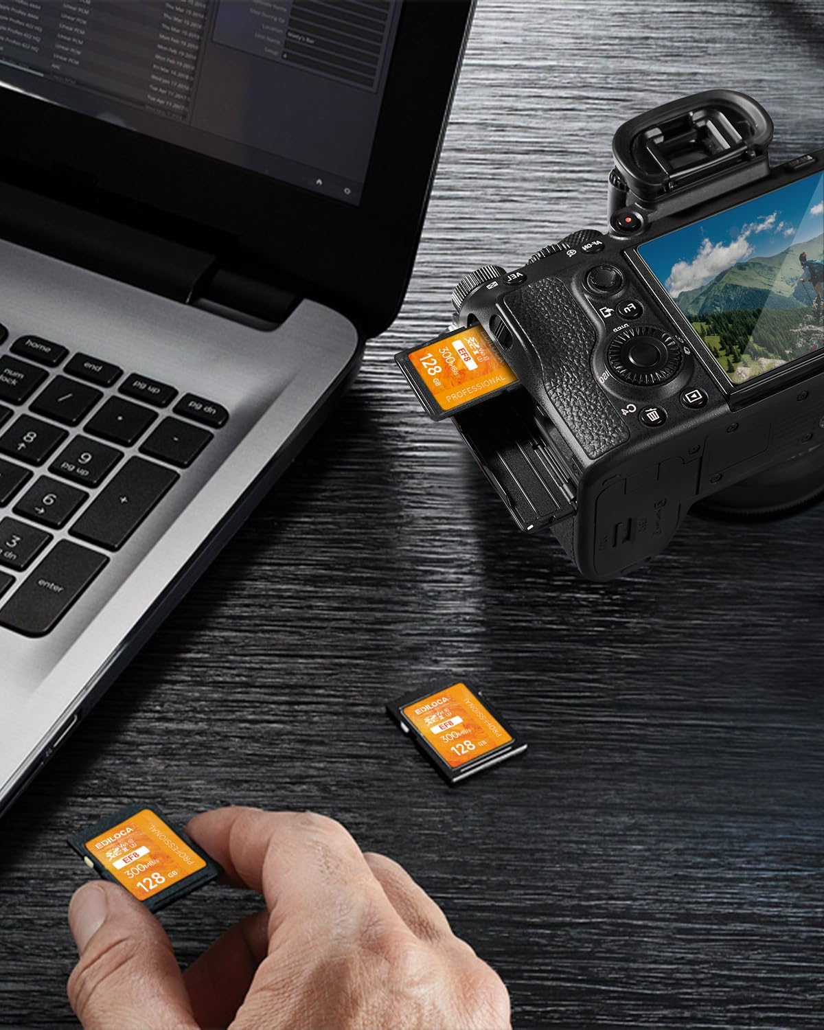 SD Karte UHS II SDXC 128GB 2er-Pack, Profi Speicherkarte SD mit Bis zu 300 MB/s Lesen & 100 MB/s Schreiben, V60, U3, Class 10 – 4K/6K Video, DSLR, Gaming, Actionkameras (EF8 128GB-2 Pack)