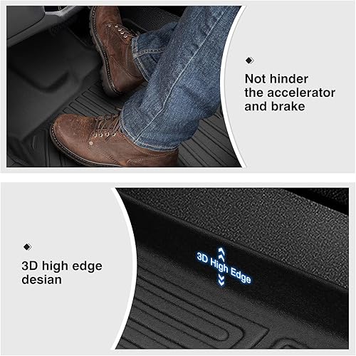 Vista 19 de Powerty Alfombras resistentes para BMW X3 2018 a 2024 y BMW X4 2019 a 2024, a medida para accesorios de X3 y X4, de elastómero termoplástico 3D