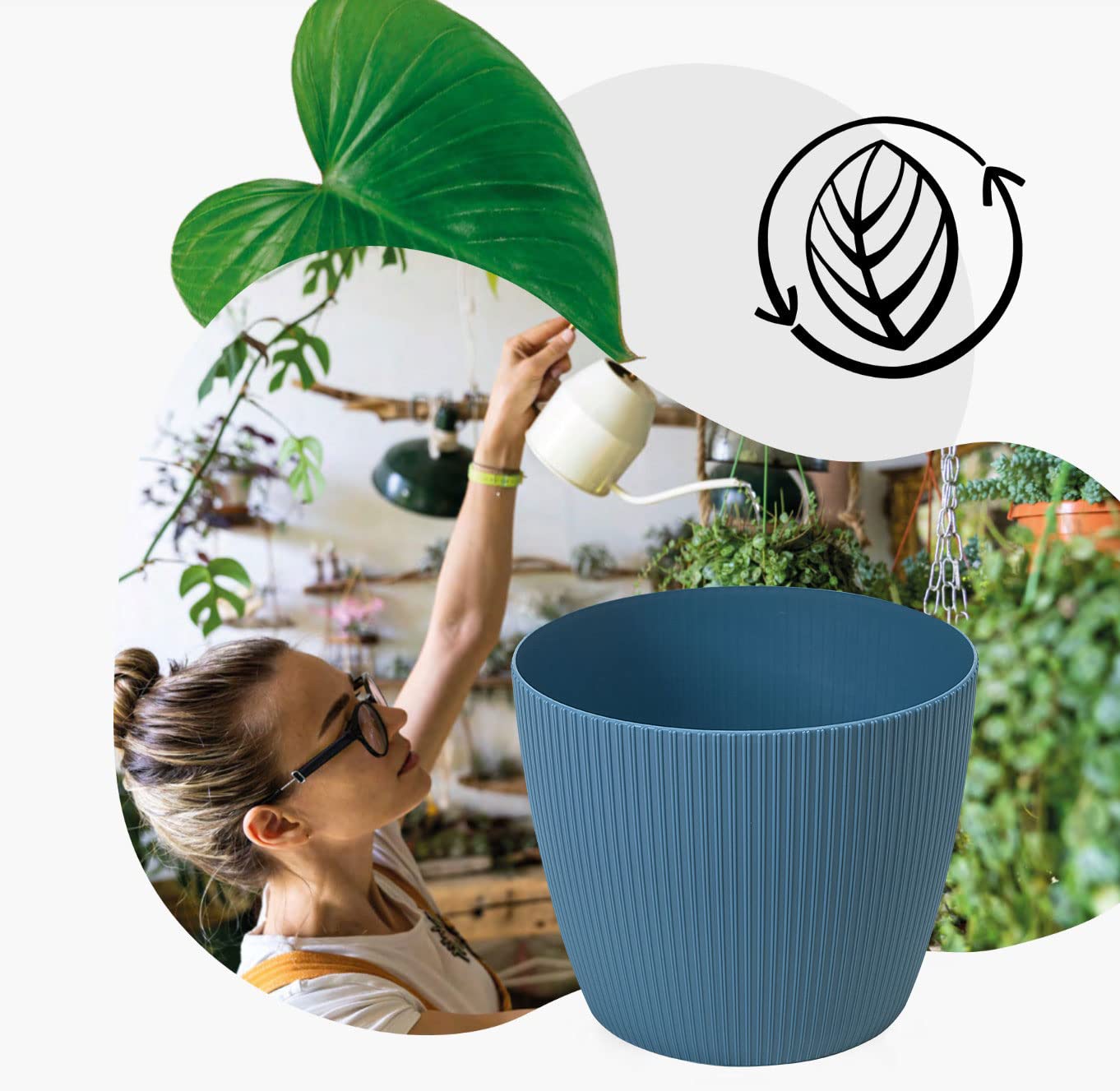 Etvski Lot De 6 Pots De Fleurs Avec Trou De Drainage Et Soucoupe Pour Intérieur Et Extérieur (bleu Sarcelle