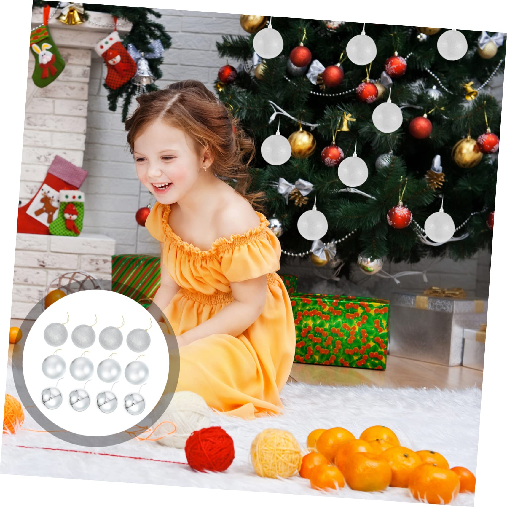 24pezzi Palline di Natale Appese Decorazioni per Albero di Natale Piccole Palline Natalizie da Appendere Ciondoli per Feste Forniture per Decorazioni Natalizie