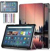 Vista 1 de Funda triple plegable para Yaxa Fire Max 11 (13ª generación, 2023), funda triple y ligera con soporte para encendido y apagado automático + 1