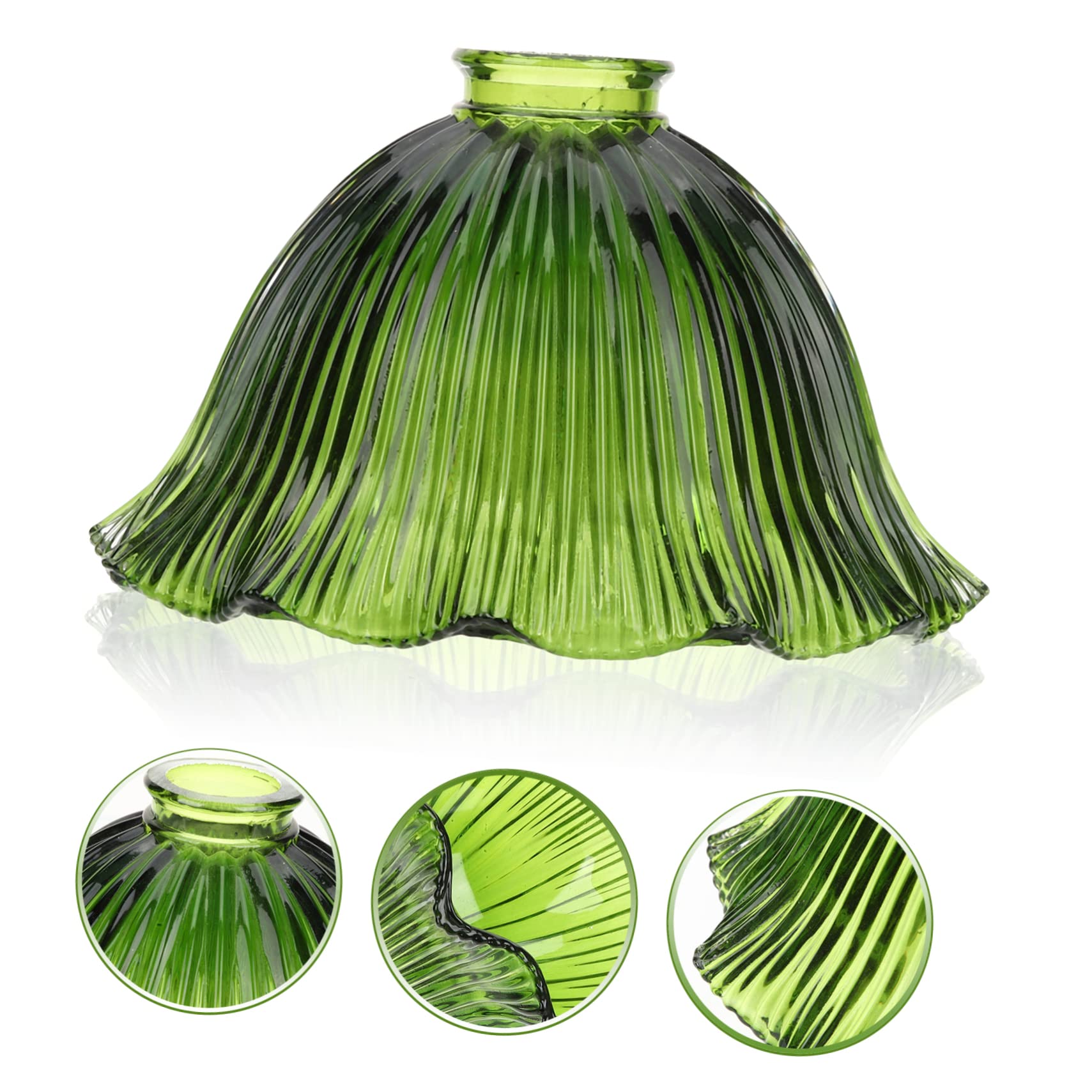 Abat-jour en Verre Vintage Vert pour Lustre et Applique Intérieure
