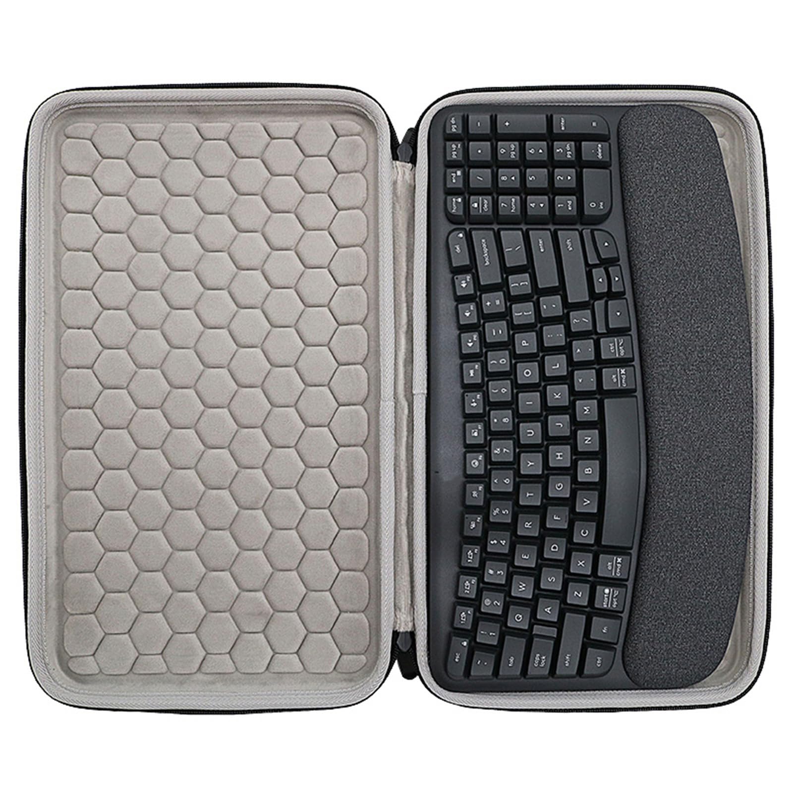 Funda de teclado para teclado funda rígida de viaje para teclado inalámbrico compatible con teclado ergonómico inalámbrico