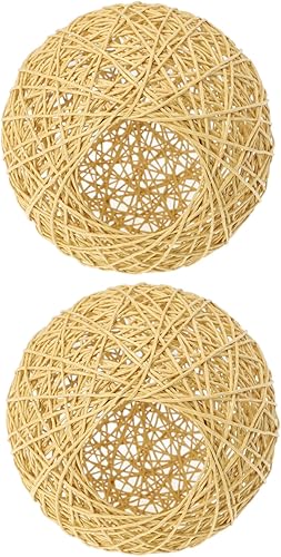 DOITOOL 4 unids takraw pantalla vintage linterna cuarto lámpara lámpara exterior cesta accesorio reemplazo globos y sombras cabecera ratán cubierta