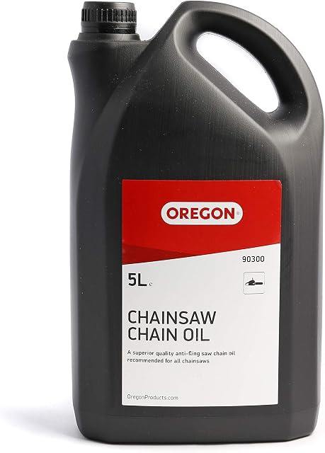 Oregon Chainsaw Chain & Guide Bar Oil, Chainsaw Oil for Chains, Premium Lubricant, Anti Rust Chainsaw Chain Oil Protects Against Corrosion, 5 Litre Bottle (90300)