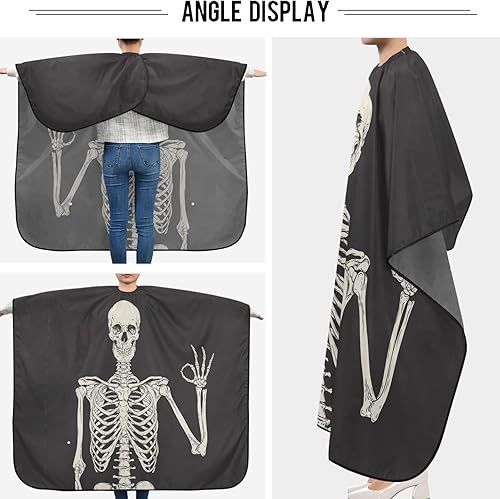 Miniatura 6 de visesunny Cabo de peluquero humano esqueleto OK poliéster corte de pelo salón delantal corte de pelo antiestático resistente al agua paño de afeitar