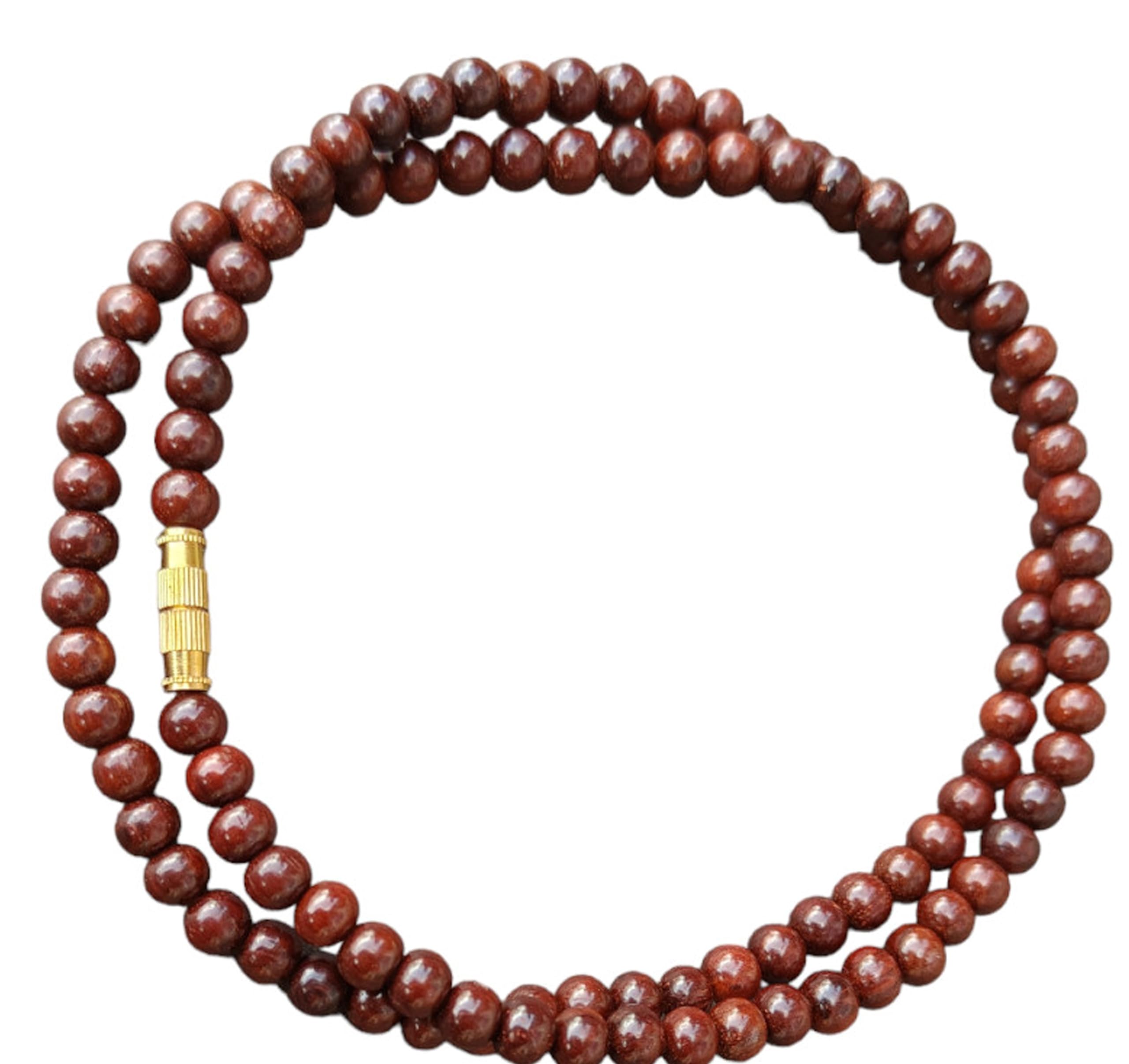 NRSON® Lal Chandan Kattai Malai | Red Sandalwood Kattai Mala | Sandalwood Mala | Chandan Kattai Malai | Kattai Mala for Wrist & Neck for Men and Women Size 6 mm-image-20