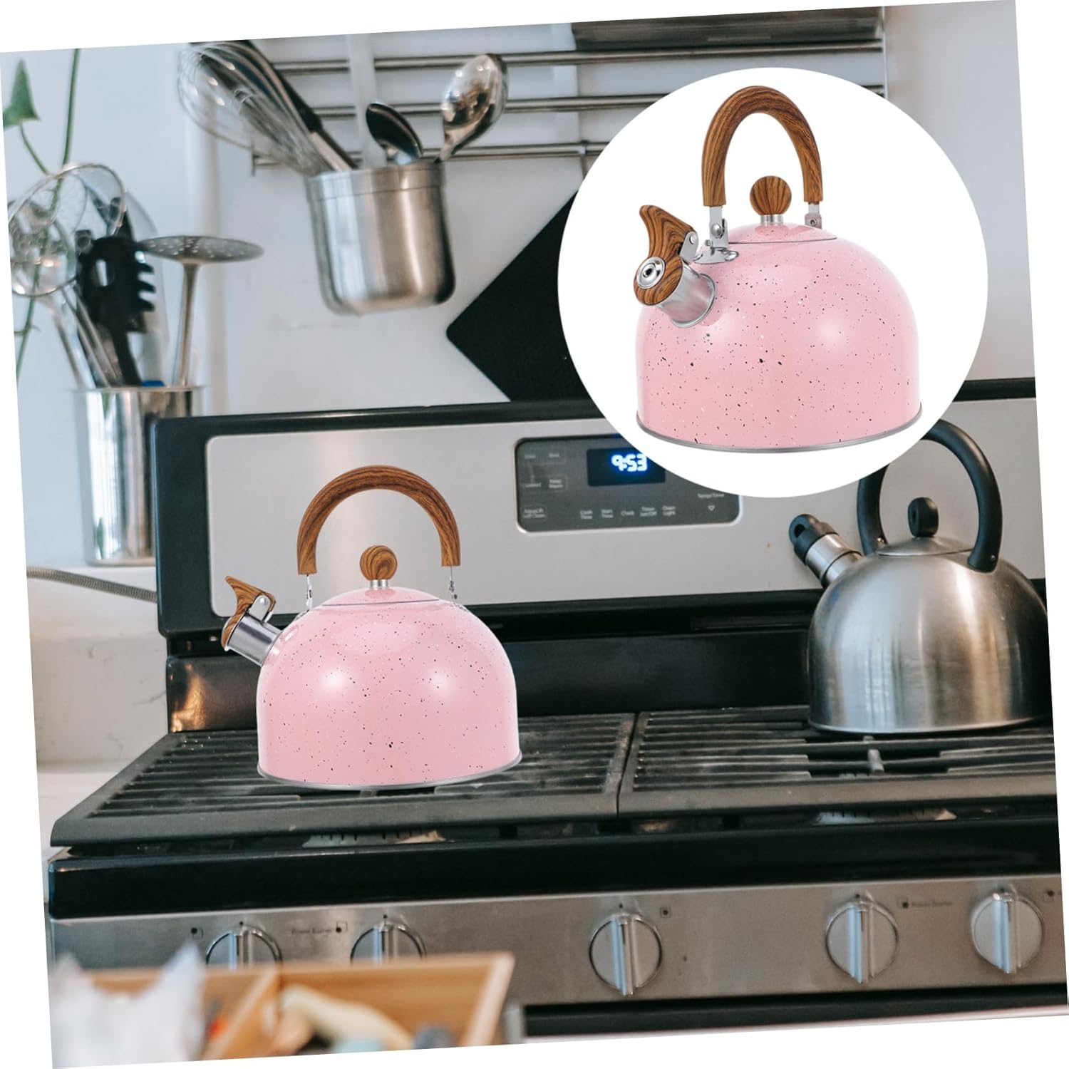 VICASKY Stainless Steel Whistling Kettle Stove Top Teapot with Folding Handle Food Grade Design for Induction Electric and Gas Stoves for Home and Outdoor Use