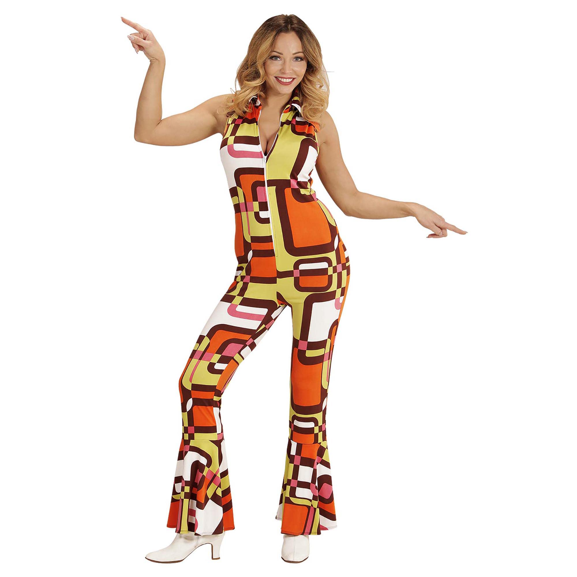 W WIDMANN MILANO Party Fashion - Costume 70s Jumpsuit Disco Fever Dancing Queen Fancy Dress Costumes