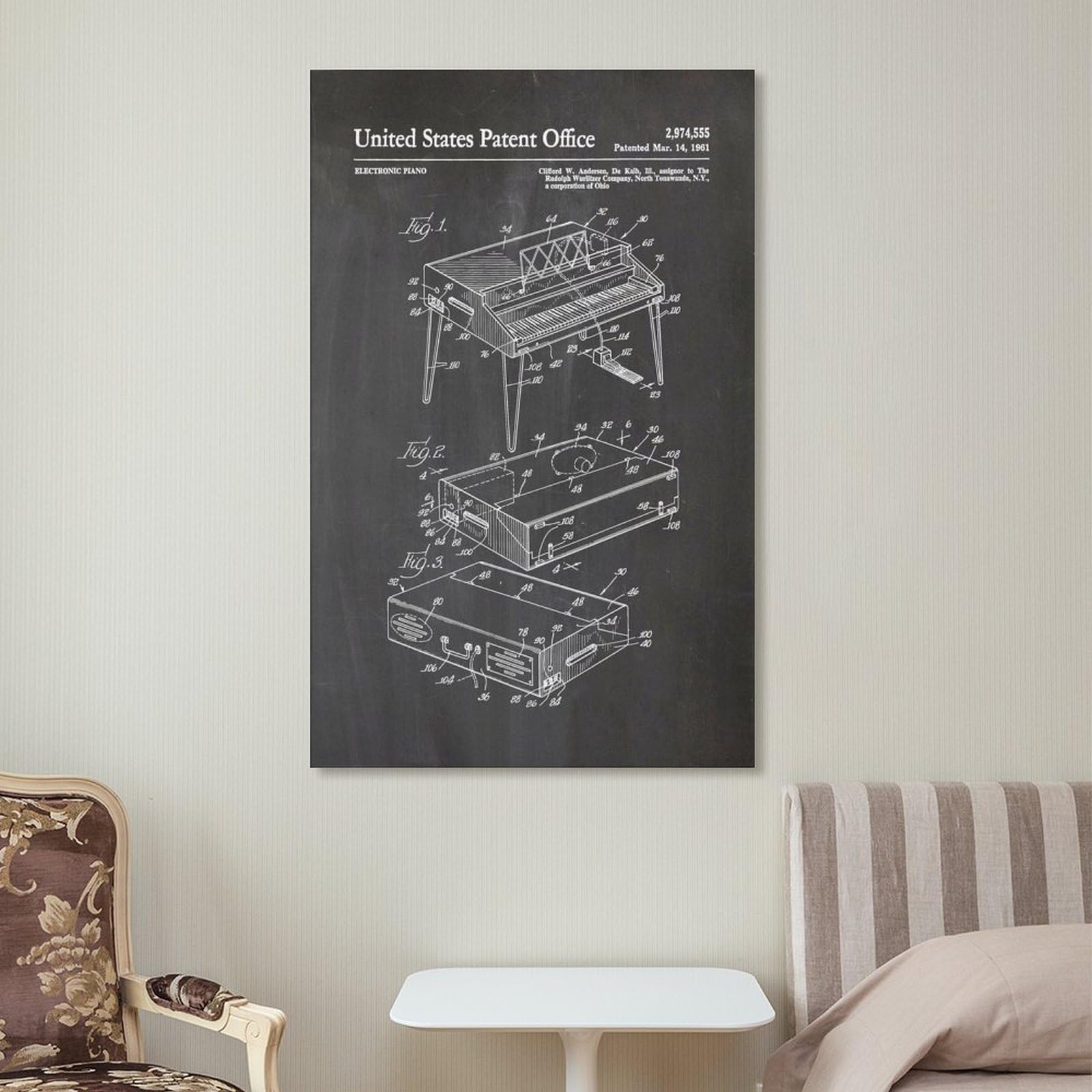 Wurlitzer Electronic P Instrument Poster Music Room Decoration Music Teacher Gift Picture Print Canvas Poster Wall Paint Art Post