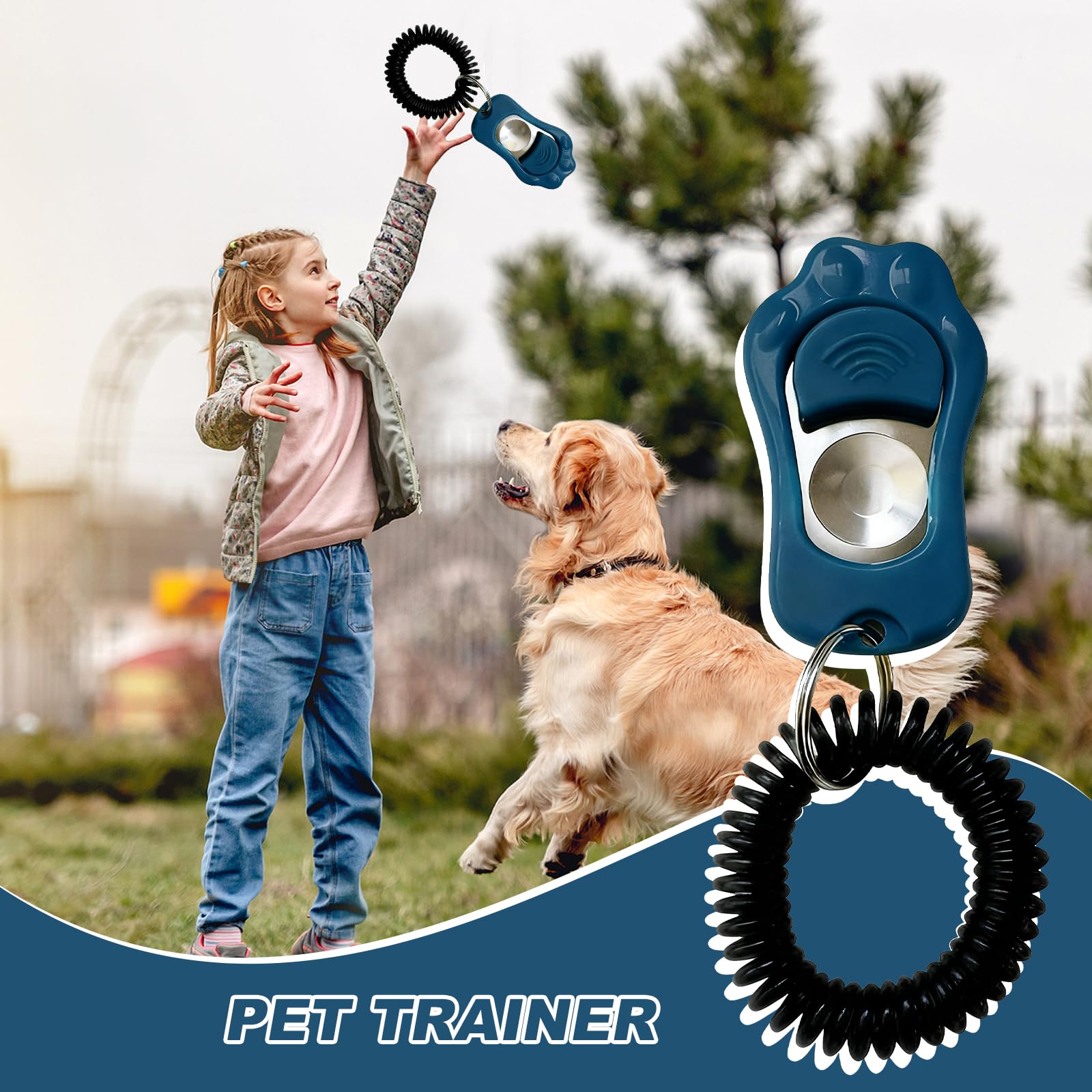 2 Pcs Sifflet Ultrason Chien, Clicker Dressage pour Chien, Clicker Training pour Animaux à Fréquence Ajustable (avec Laniette), pour Chien, Chat, Oiseau, Lapin (Vert Sauge/Gris Bleu)