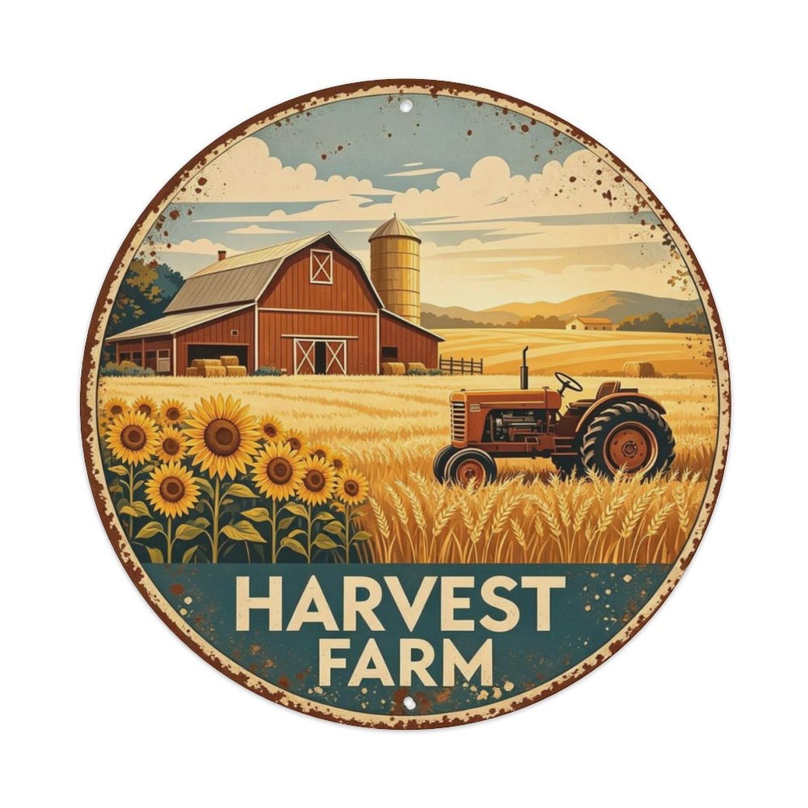 Harvest Farm Metal Tin Sign Plaque