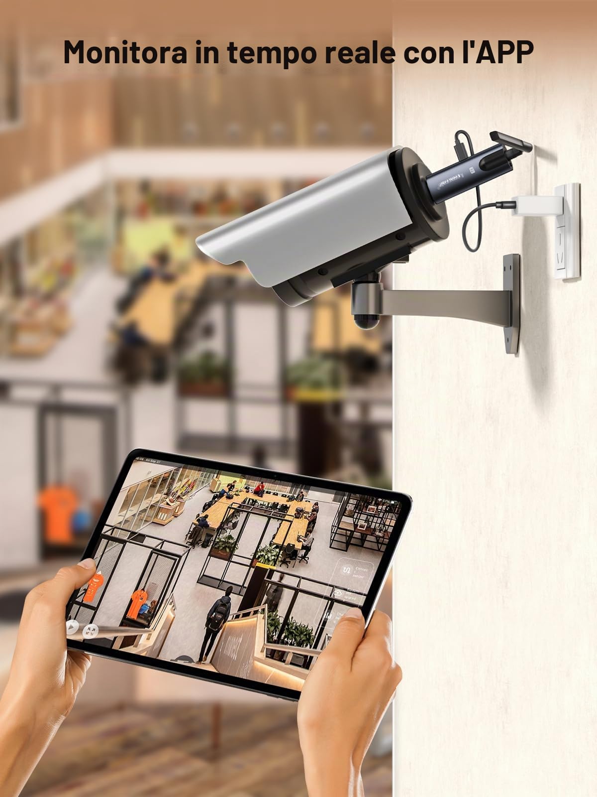 Trasmettitore HDMI Wireless (TX) per Streaming da Laptop/Fotocamera a Tablet/Telefono via App TuTuPlay, Live, Sicurezza, Registrazione, 1 TX a 4 RX (Solo TX)