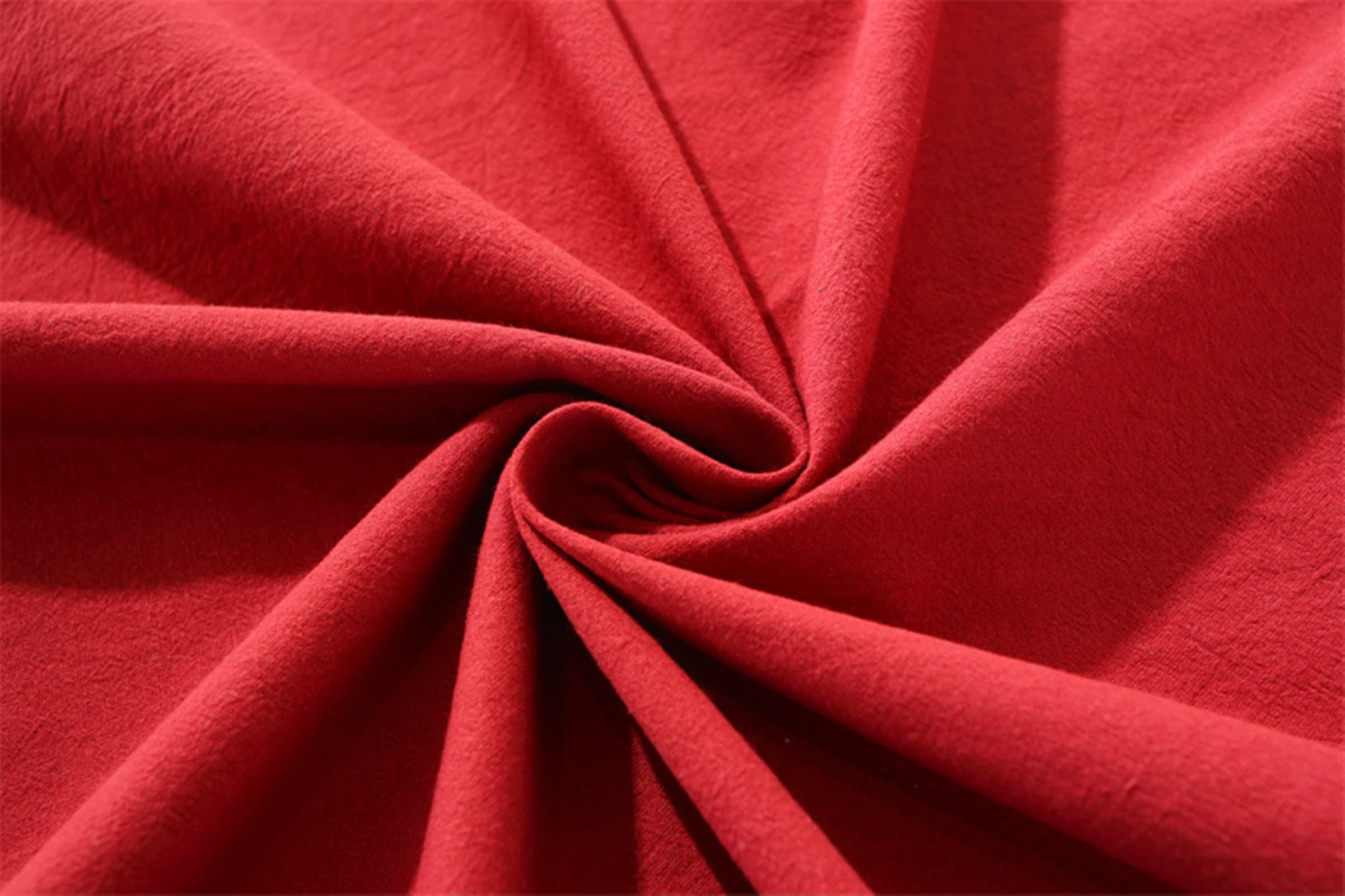 Tischdecke Spitze Vintage, Baumwolle Einfarbig mit Spitzensaum Tischtuch Fleckenschutz, Rot, 140 x 180 cm