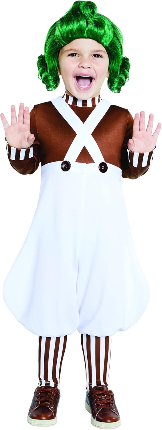 Spirit Halloween Willy Wonka and the Chocolate Factory Toddler Oompa Loompa Costume | Officially Licensed | Group Costume