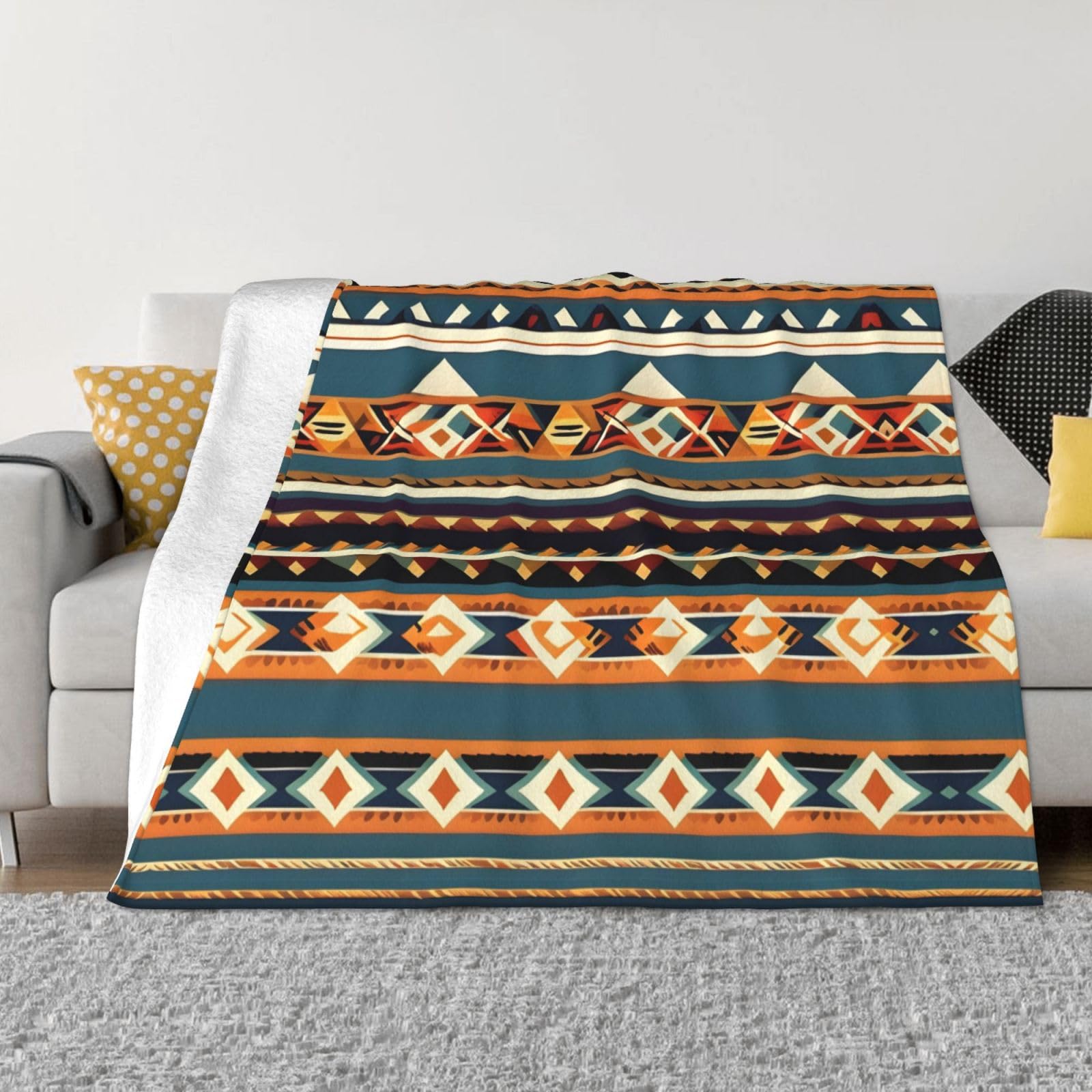 Couverture polaire en flanelle haut de gamme au motif indien traditionnel