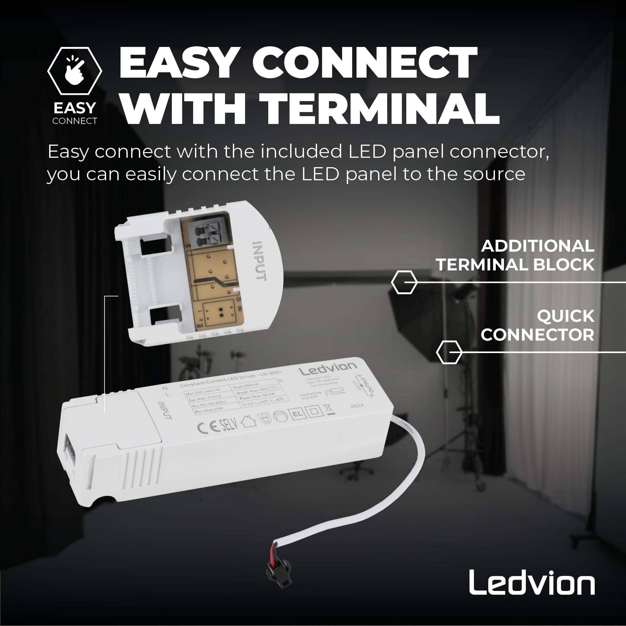 Ledvion LED Panel 60x60cm 36W 4000K UGR <22 Dimmbar