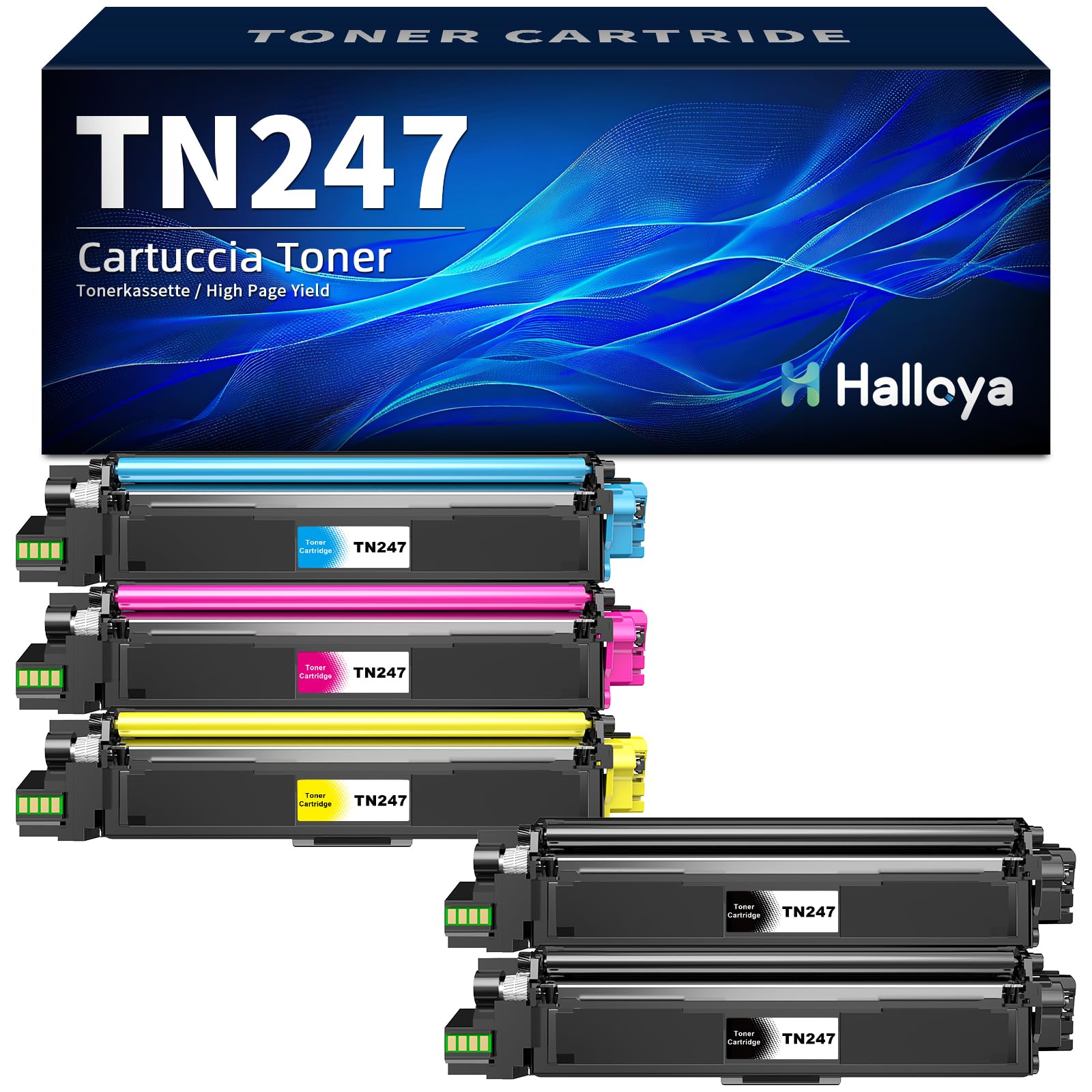TN247 TN243 Cartucho de Tóner Compatible con Brother TN-247 para Brother DCP-L3550CDW MFC-L3750CDW MFC-L3770CDW MFC-L3710CW HL-L3210CW HL-L3230CDW HL-L3270CDW TN243CMYK (4 Unidades)