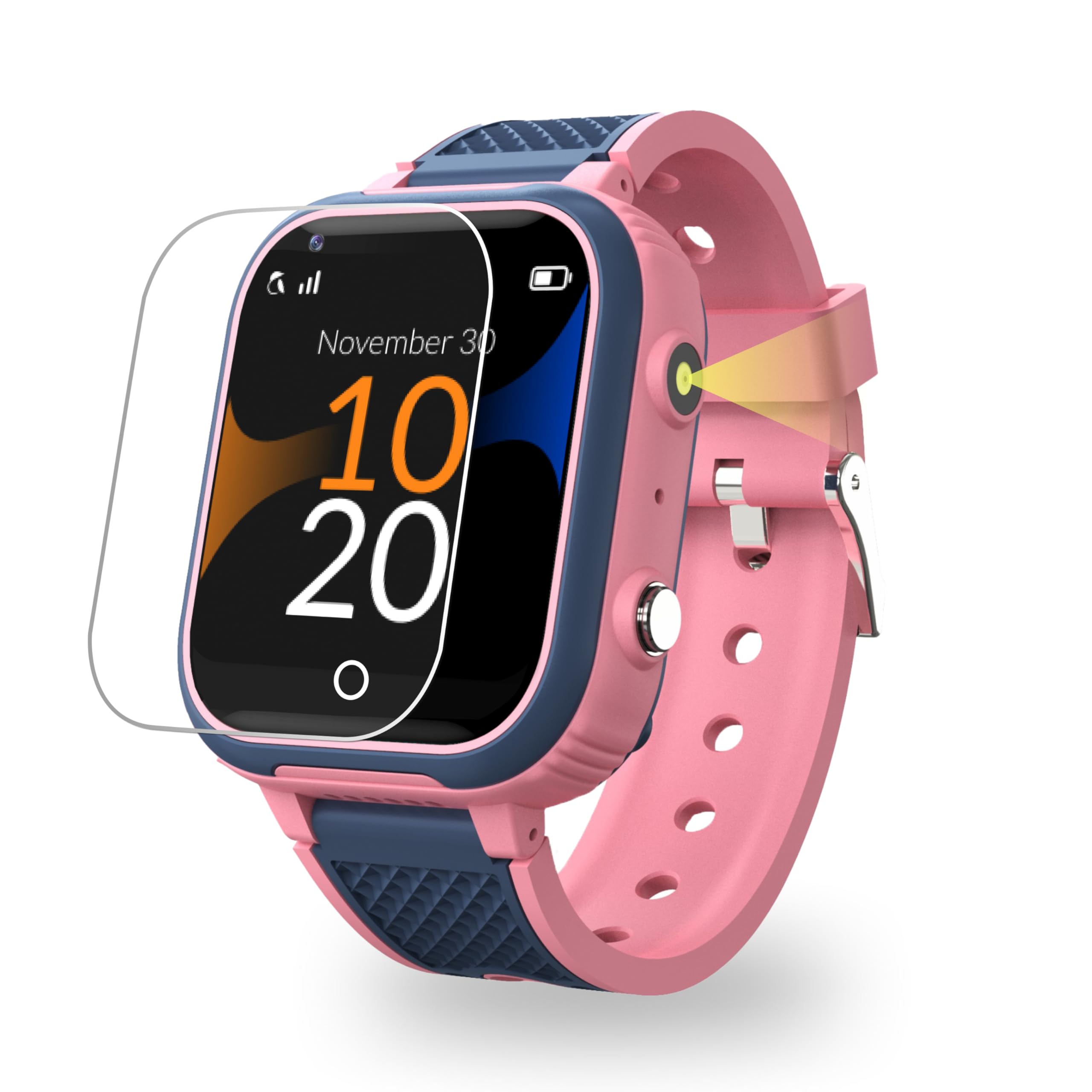 Robin Watch K1 – Reloj Teléfono 4G GPS para Niños | Llamadas Seguras, Chat, SOS, Modo Clase, Batería 2-3 Días, Linterna, Podómetro, App Familiar Robin, Sin Juegos ni Redes Sociales (Sin SIM, Rosa)