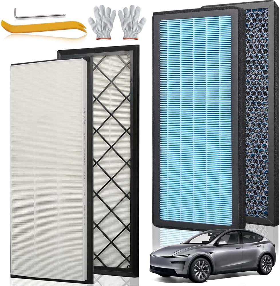 Intake Cabin Air Filter - Compatible with Tesla Model Y (2020-2026) - HEPA Intake Air Filter with Activated Carbon - High Efficiency Air Conditioning Replacement Filters - 4 Pack - #1658376-00-A