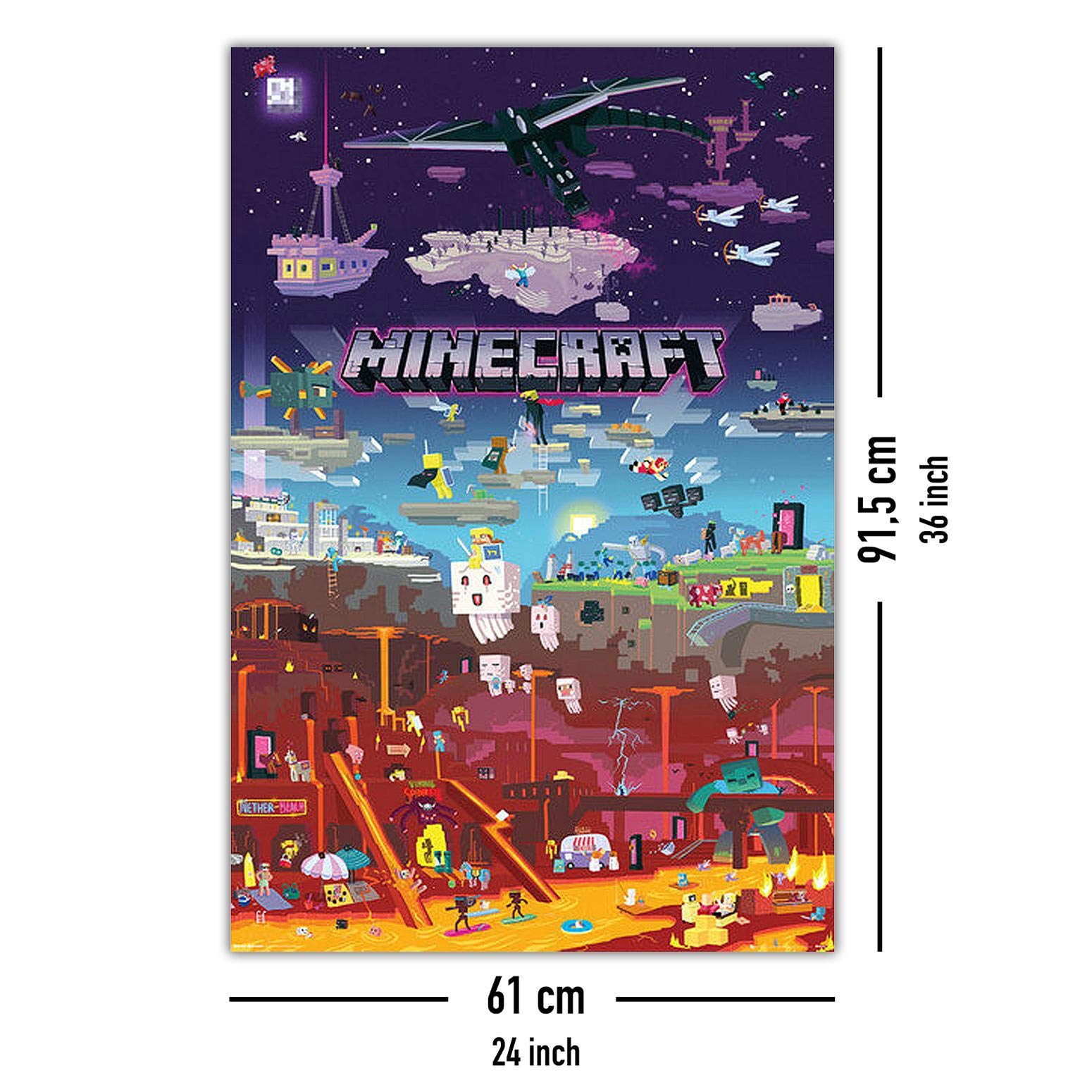 Close Up Minecraft Poster World Beyond (61cm x 91,5cm) + a Bora