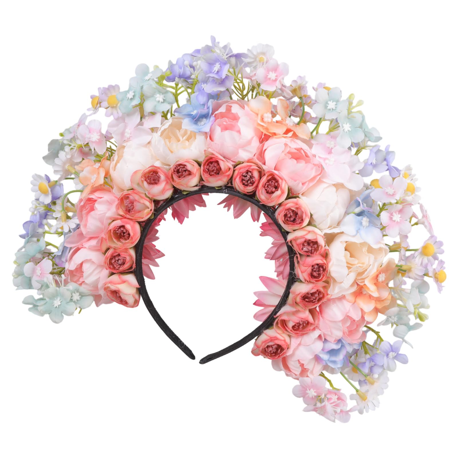 Ethnisches Braut-Stirnband, Haarkranz, Blumenkrone, Hochzeit, Blume, Stirnband, Strandhaarband, Haarschmuck, Party-Haarschmuck