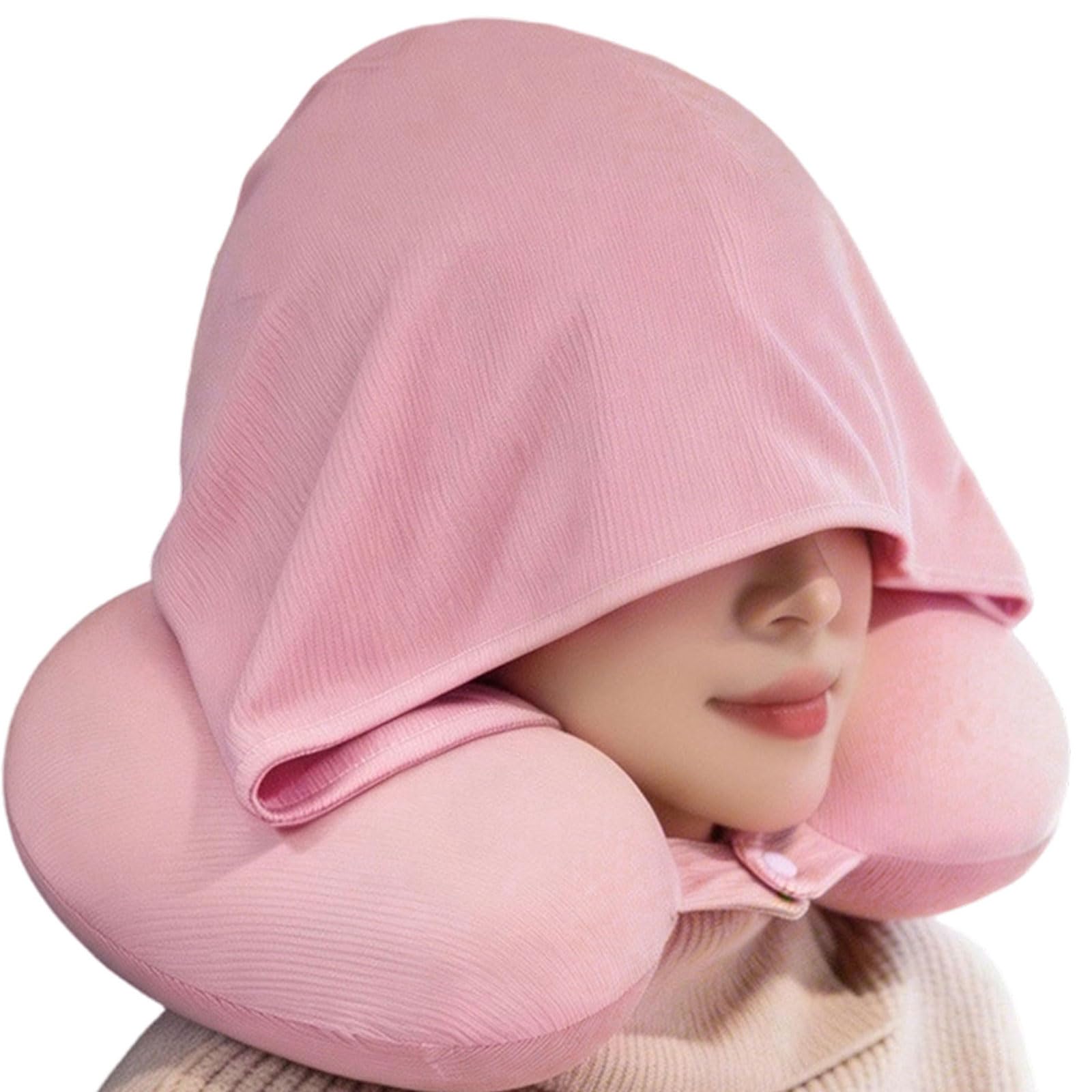 Qusinfc Memory Foam Neck Rest Pillow Ice Silk Fabric Headrest for on Plane and Trains Detachable Headrest Pillow
