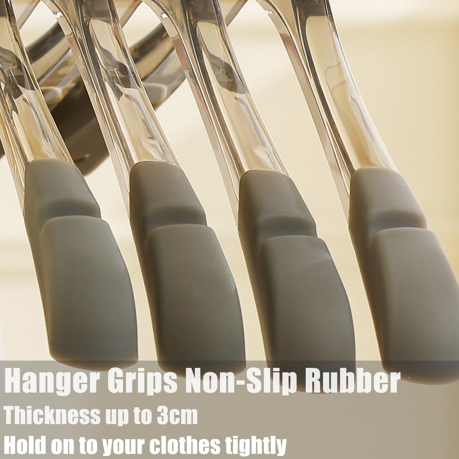 Perchas Armario Vestidor Percha De Acrílico con Hombros Anchos Hecha Material Cristalino Antideslizante Duraderas Ahorra Espacio(Transparent)