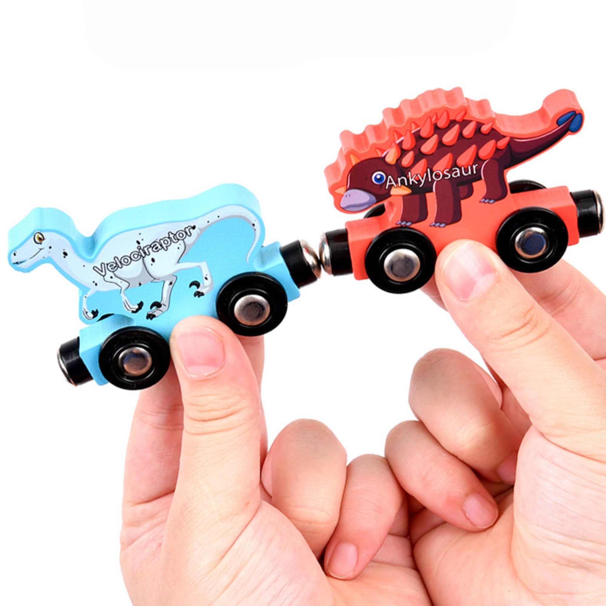 BEACENOV Wooden Dinosaur & Number Train Set, Montessori Wooden Educational Toys for Toddler Boys or Girls Ages 3-5 - Image 4