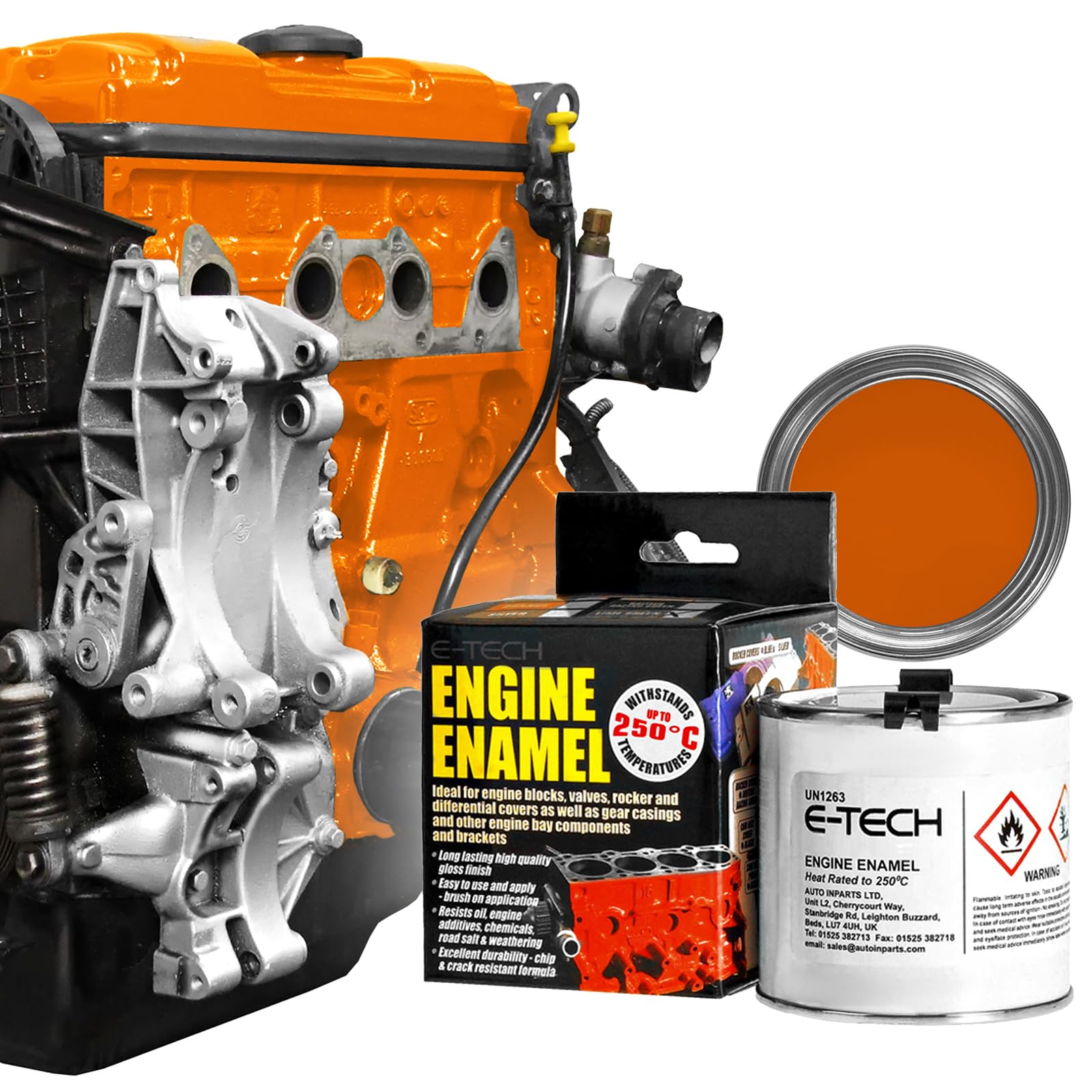 E-TECH Engine Enamel - 250ml Brush-on paint (Orange)