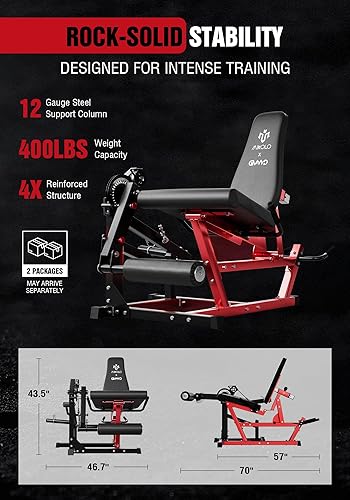 Miniatura 5 de Mikolo Leg Extension and Curl Machine, Adjustable Leg Curl Machine, Seated Leg Extension and Lying Curl Machine for Home Gym, Leg Workout Equipment