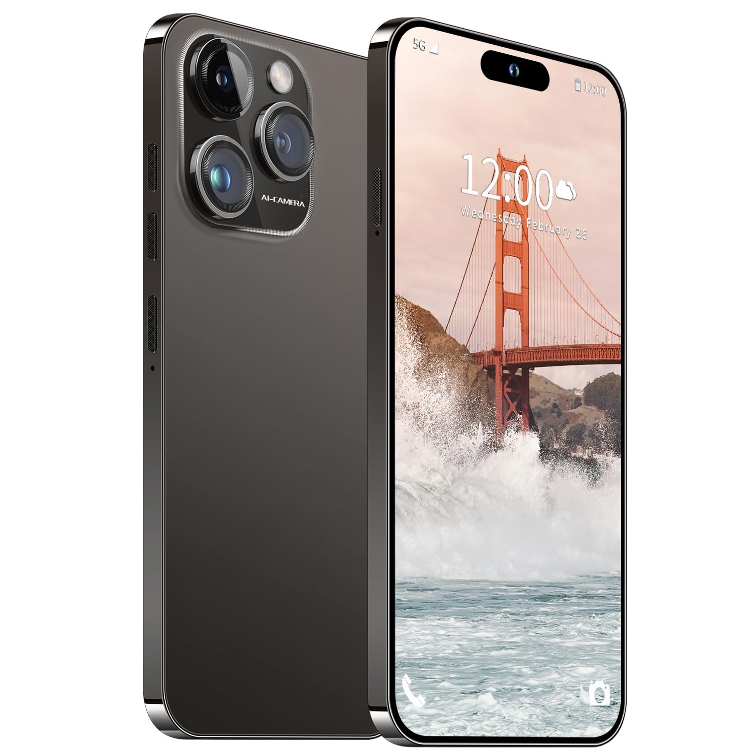 14PROMA X Smartphone Unlocked Cell Phone, Battery 6800mAh 6.82" HD Screen Unlocked Phones, 12+512GB Android 14 with 128GB Memory Card, Dual SIM/Fingerprint Lock/Face ID/GPS (Black, 12+512)