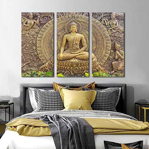 Miniatura 4 de TUMOVO Buda - Lienzo decorativo para pared, arte inspirador de Buda Zen, decoración de pared, ilustraciones de Buda zen, arte de pared para sala de