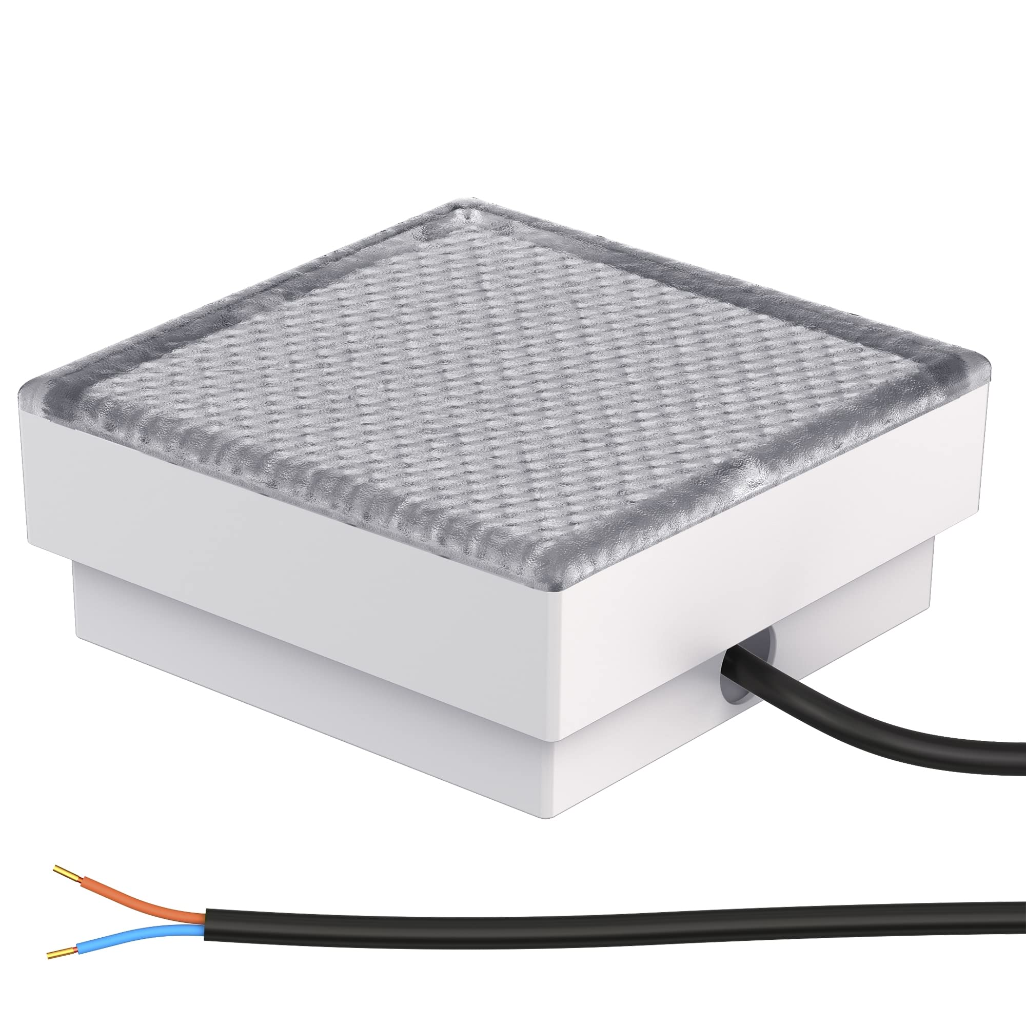ledscom.de Luce di pavimentazione da incasso a LED CUS per esterni, IP67, angolare, 15 x 15cm, bianco caldo