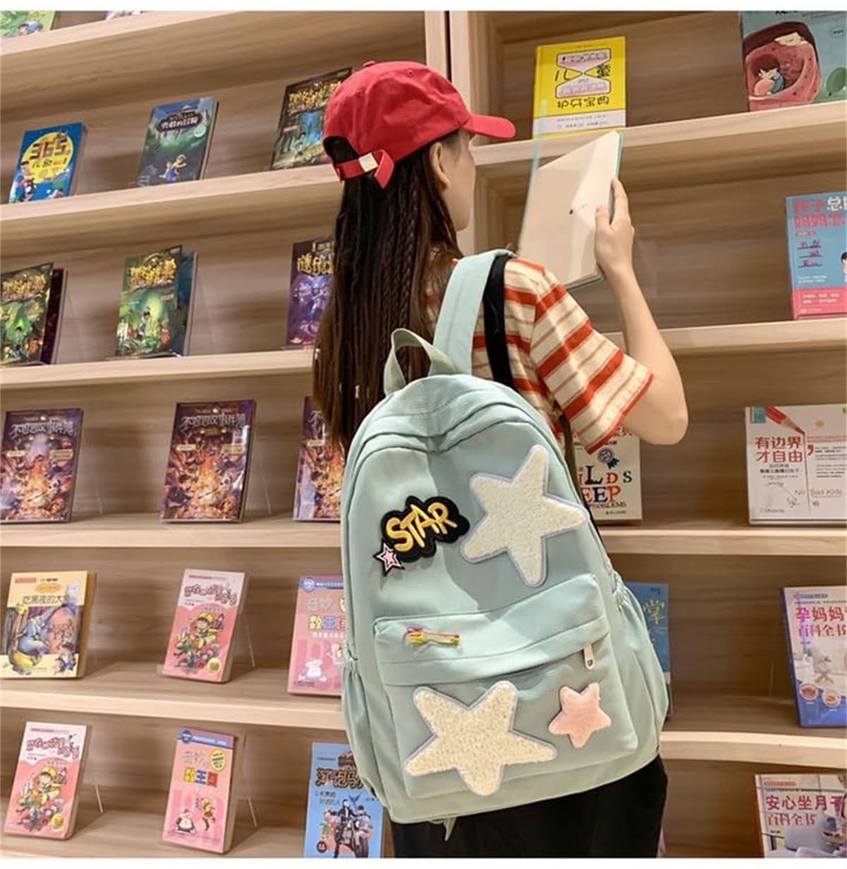 Y2k Cute Backpack for Women Men, Star Y2k Backpack School, Trendy