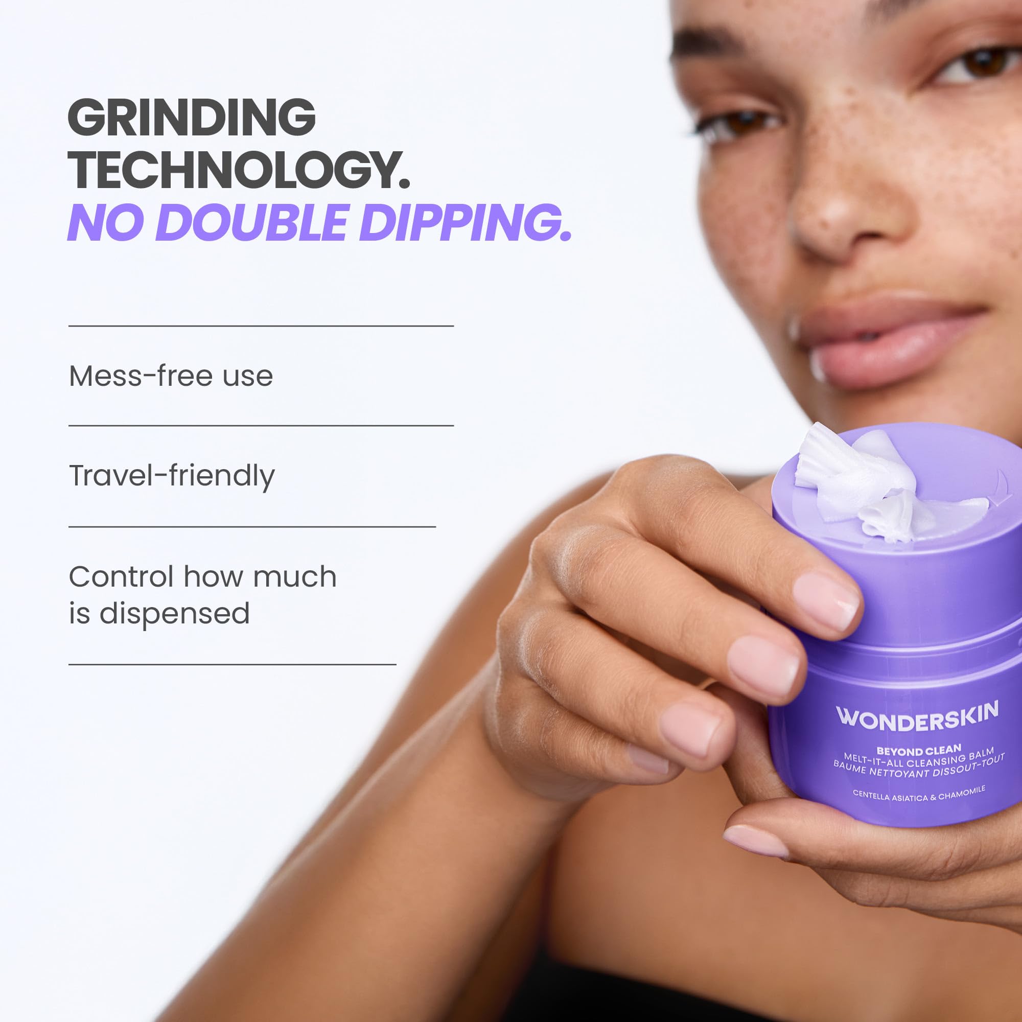 Wonderskin Cleansing Balm Ricarica - Da Balsamo a Latte Detergente, Detergente Viso Delicato e Idratante con Centella Asiatica e Camomilla
