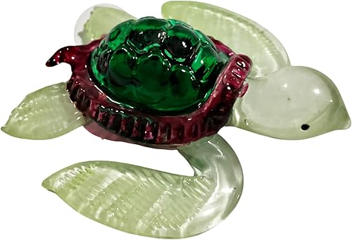 Miniatura 2 de Adorno de muñeca de cristal de tortuga de mar verde esmeralda hecho a mano decorativo jardín