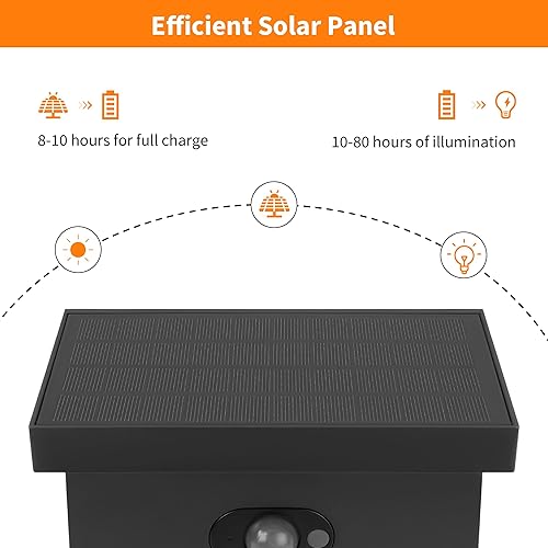 Miniatura 8 de Lustrlach Lámpara solar con sensor de movimiento para exteriores, lámpara de pared LED para exteriores, lámpara de porche frontal moderna con 3