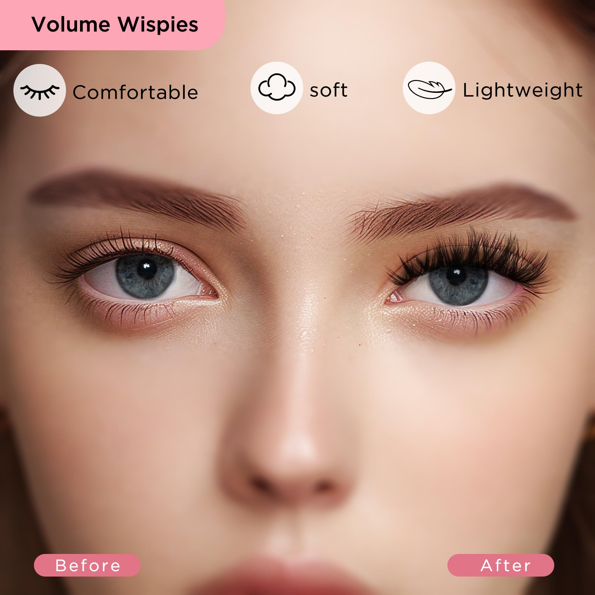 BEYELIAN Eyelash Clusters D Curl, Volume Wispy Cluster Lash Extensions, 168 Pcs Cluster Lashes Super Thin Band - Image 3