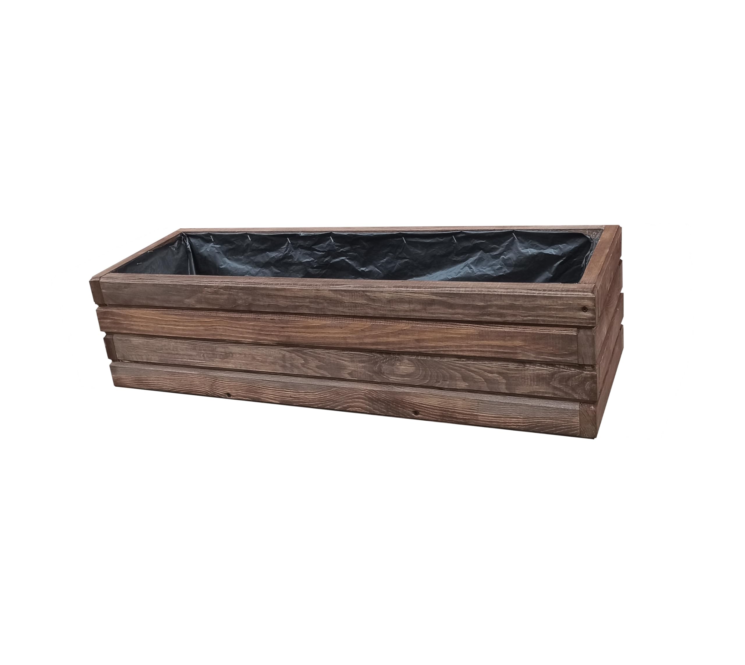 FKL DESIGN Home Deco Pflanzkasten Holz 80 cm – Blumenkasten Balkon & Terrasse, Pflanzkübel Flach Wetterfest, Kräuterbeet Garten (D2 Palisander)