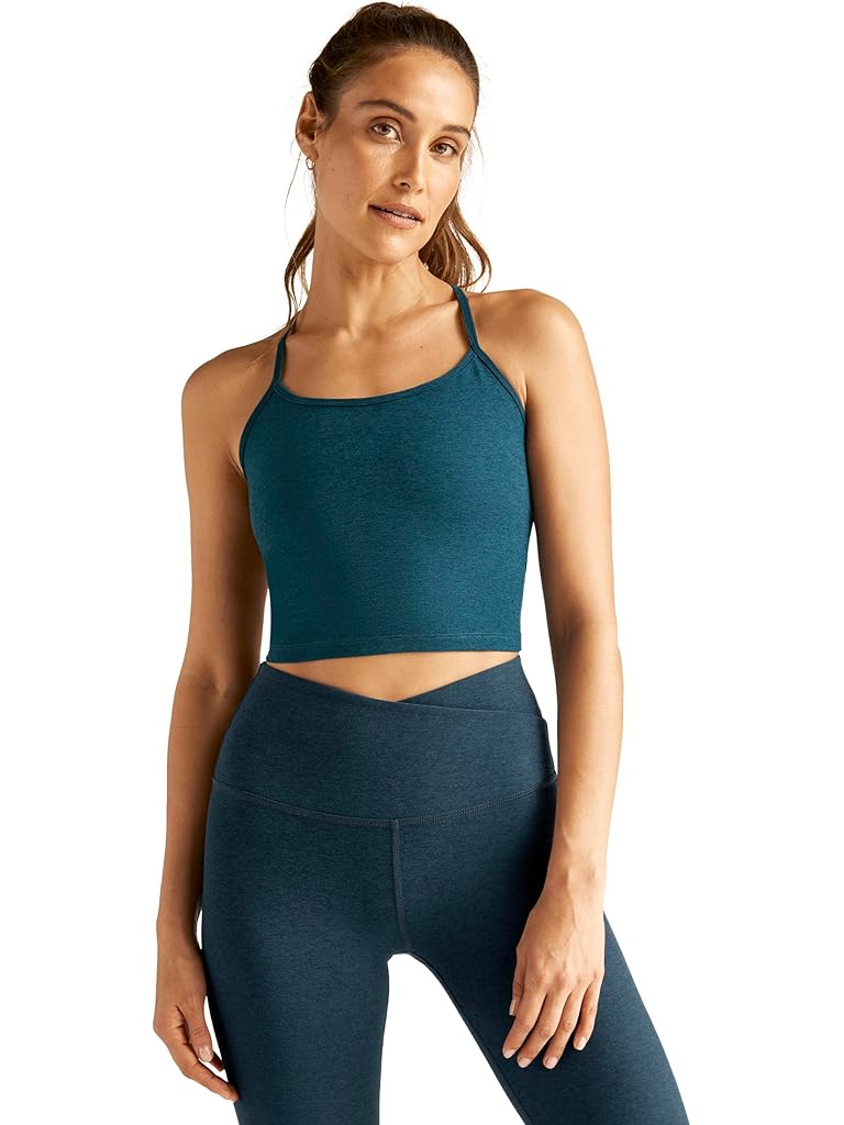 Blue Beyond Yoga Spacedye Slim Racerback Cropped Tank
