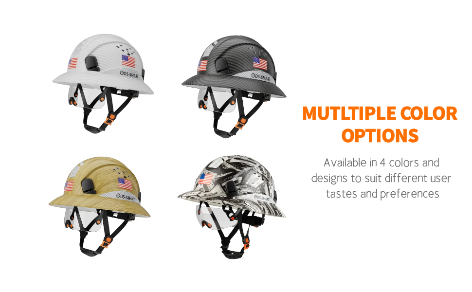 DS-SMAAT Full Brim Hard Hat Vented Cascos De Free size, Multicolor DS-SMAAT Full Brim Construction Hard Hat with Visor, 6-Point  main image 3