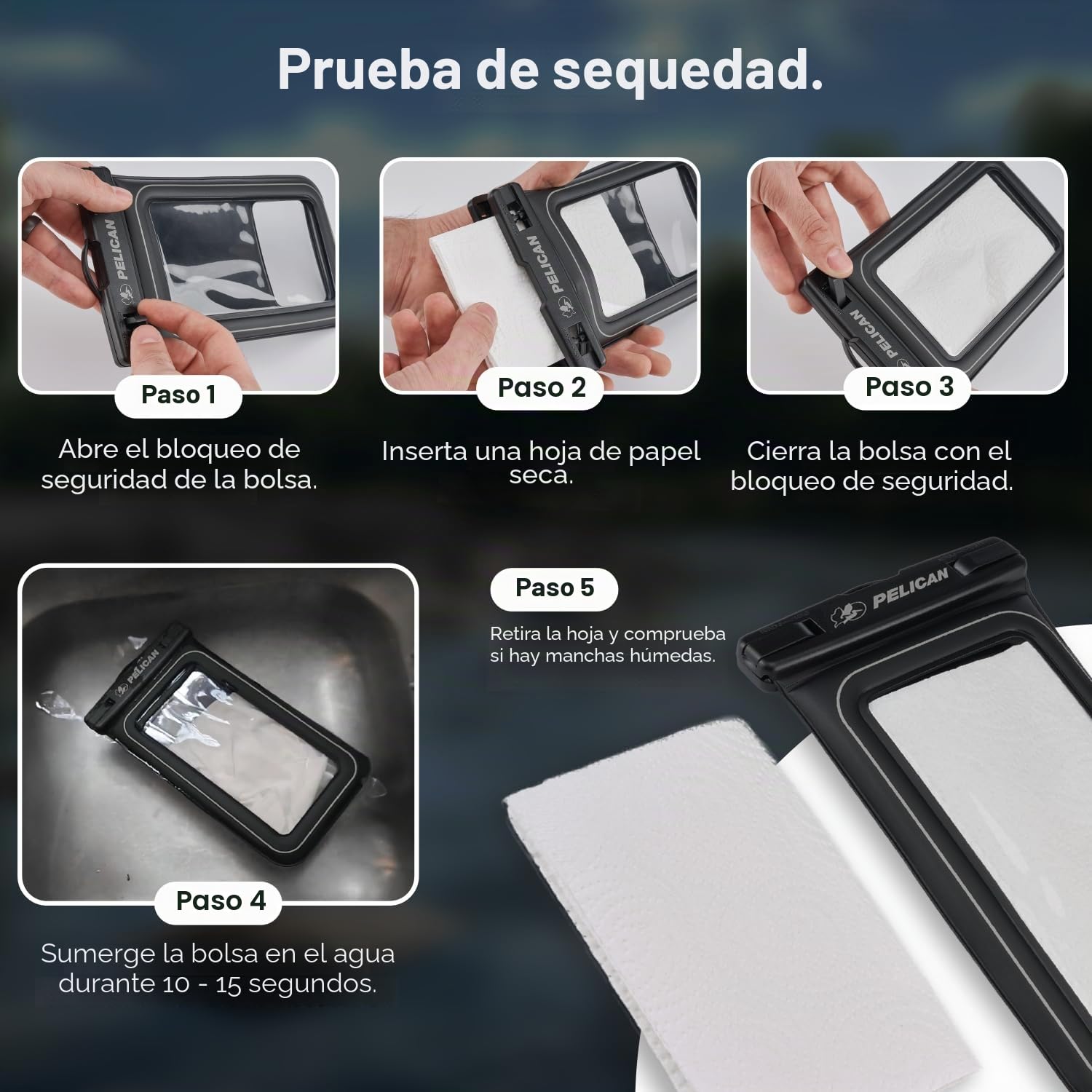 Case-Mate Pelican Marine - Funda Impermeable IP68 (tamaño Regular) - Funda Flotante Impermeable para teléfono