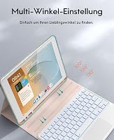 CHESONA iPad 9/8/7 Tok Billentyűzettel, 10.2" Érintőpad, 7 Szín LED, Vezeték Nélküli, Rózsaszín 6