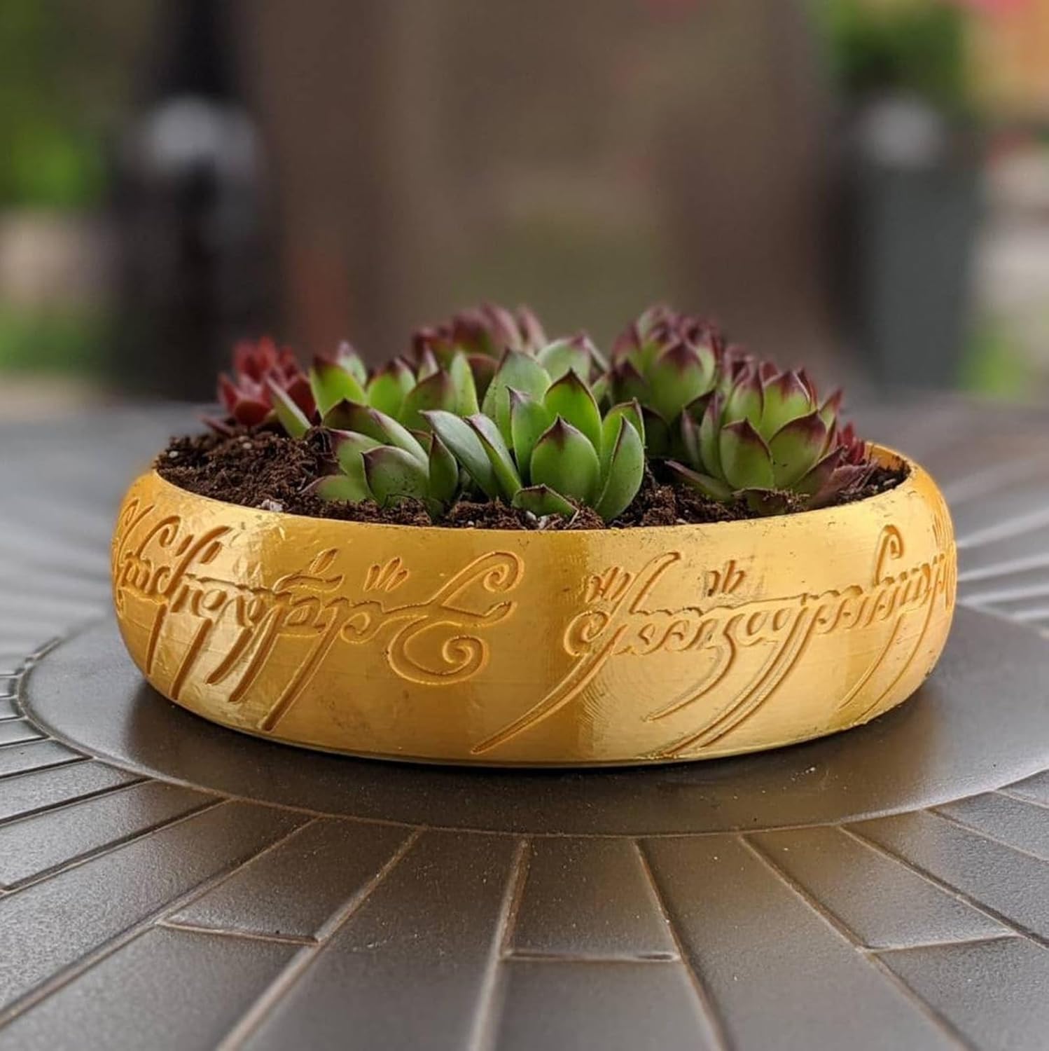 One Ring Succulent Planter Decor, 7.5In One Ring Cacti & Bonsai Planter & Catchall, Unique Ring Jar - Gift for The Ring Fans, Inspired by for Ring Fans