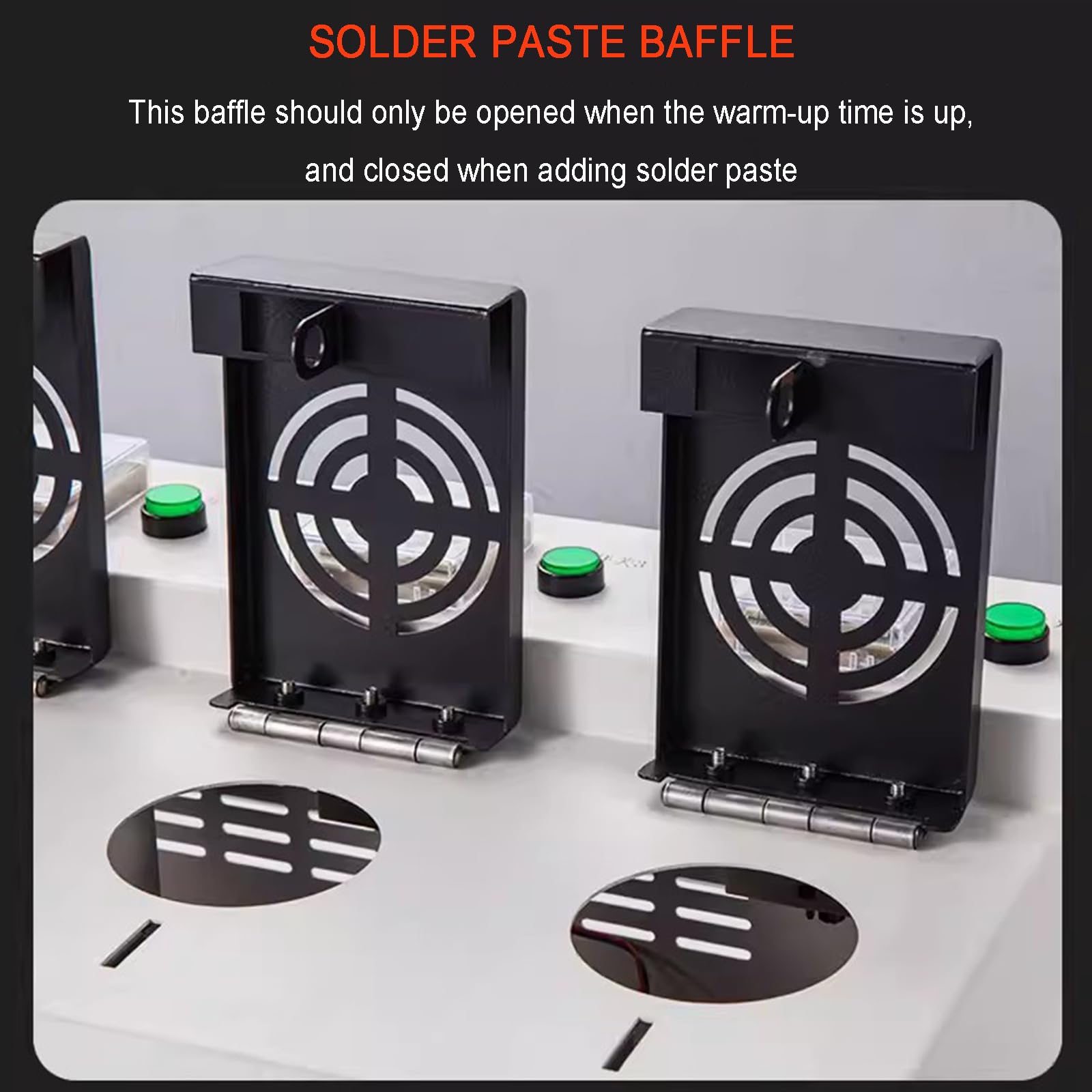 Caja de recalentamiento de pasta de soldadura, máquina de recalentamiento de pegamento SMT con bloqueo temporizado y alarma, control de temperatura para SMT, uso automotriz e industrial