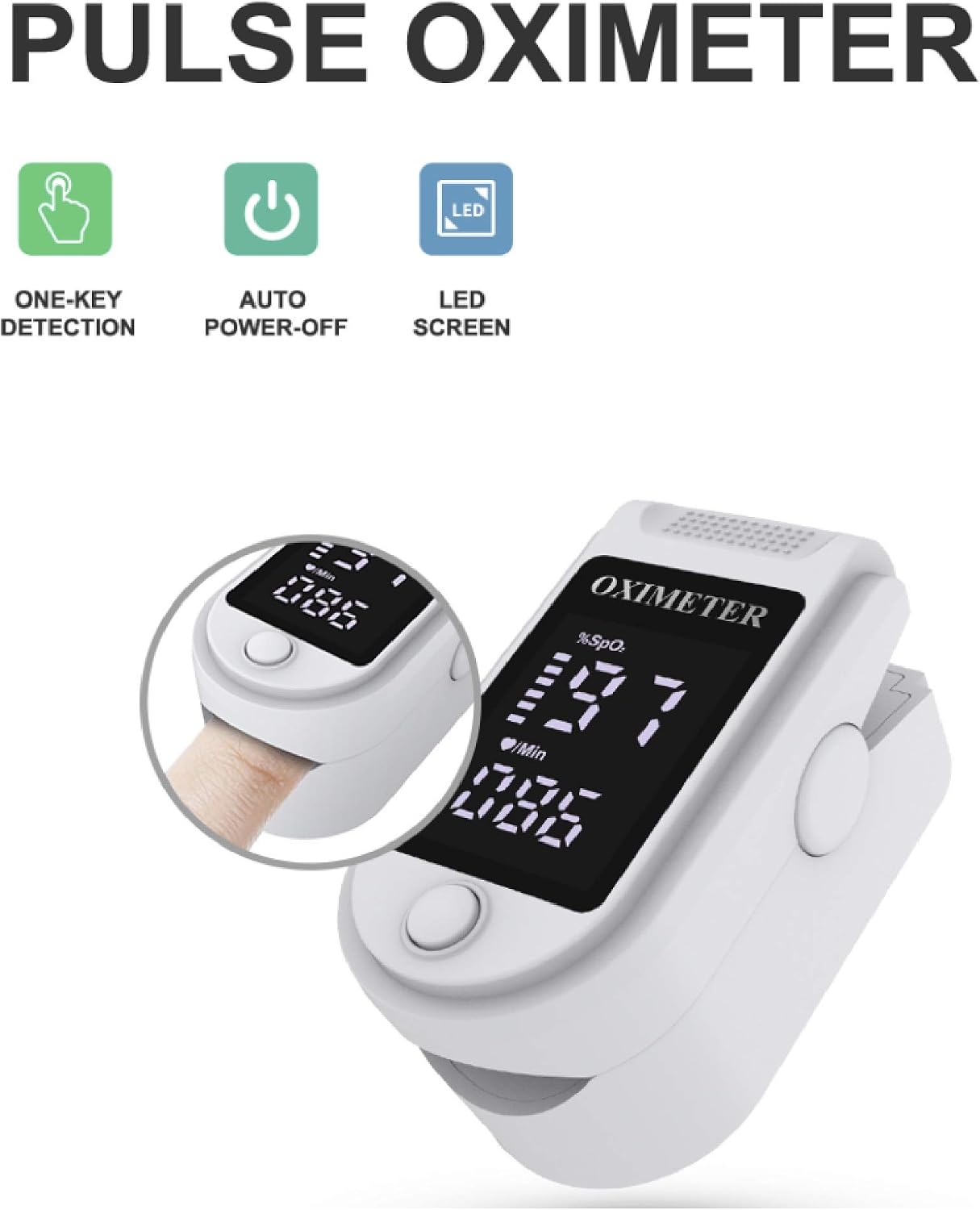 Ximter Spo2 Pulse Oximeter, Oxygen Saturation Monitor SPO2 Fingertip Pulse Oximeter ...