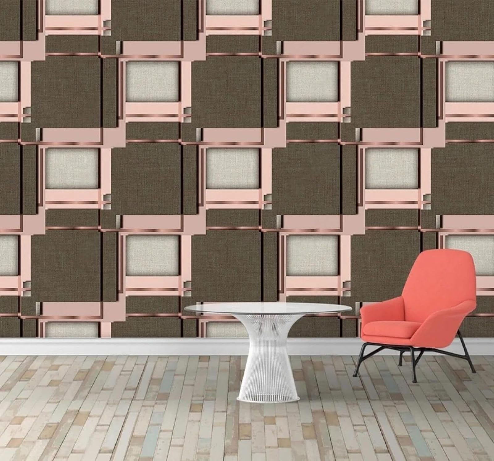 XLMING Retro Geometric Stripes Creative Art 3D Wallpaper Luxury Home Dining Decor Paste Sofa Living Room The Wall for Bedroom Mural-430cm×300cm