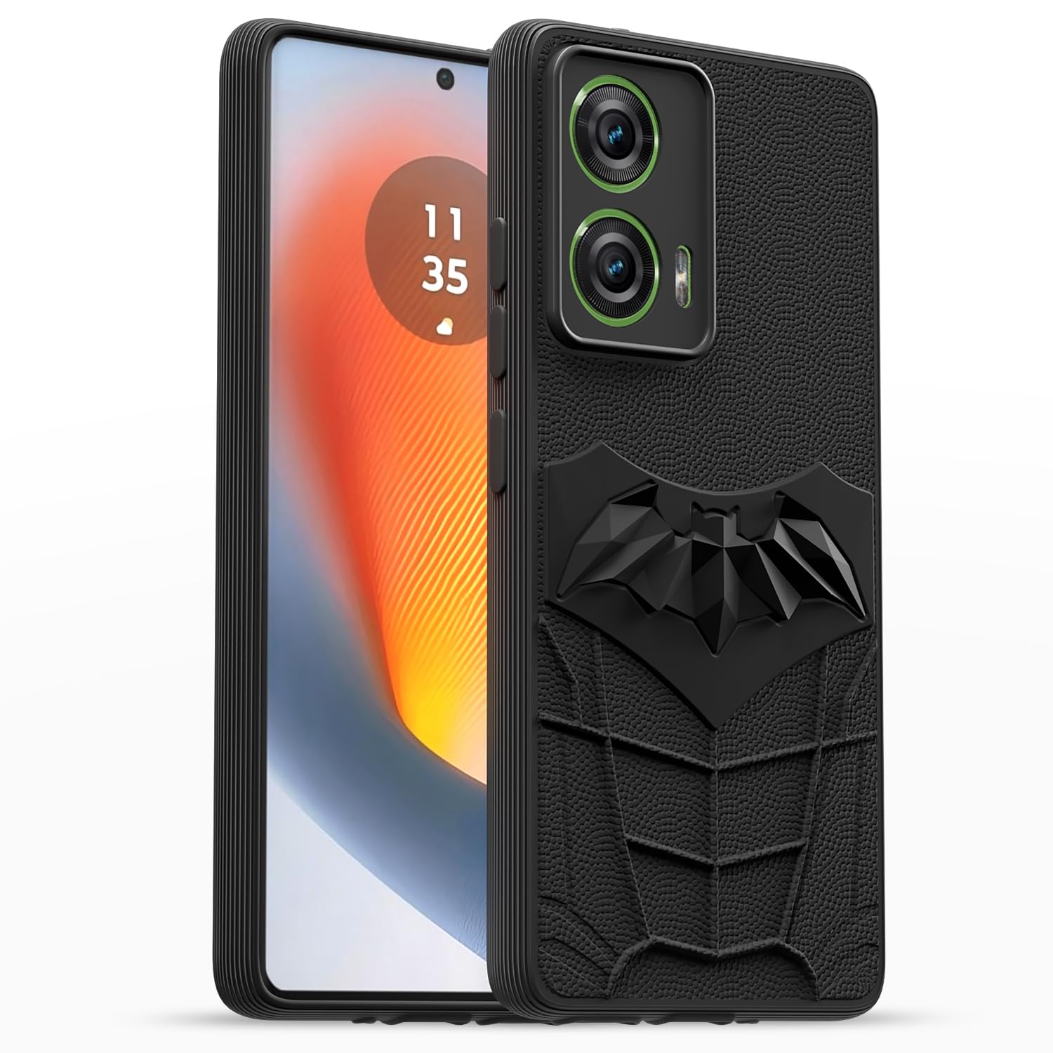 Amazon Basics Back Cover for Moto G85 5G | 3D Silicon with Cloth | Shockproof | Stylish Bumper Case (Black)