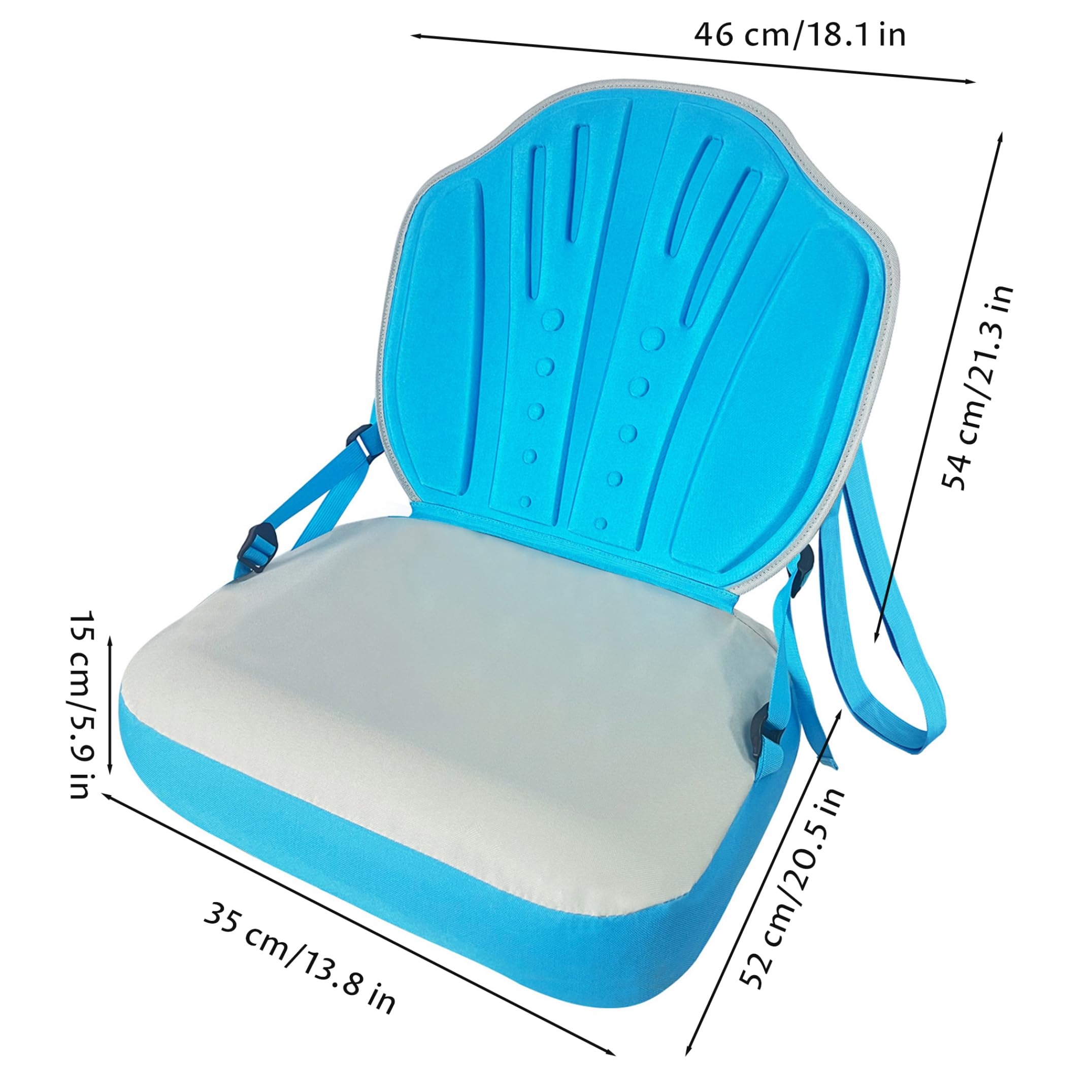 Siège de Paddleboard Gonflable, sièges de Kayak réglables avec Poche Rangement – ​​Bleu et Blanc – Planche Paddle pour Planches gonflables